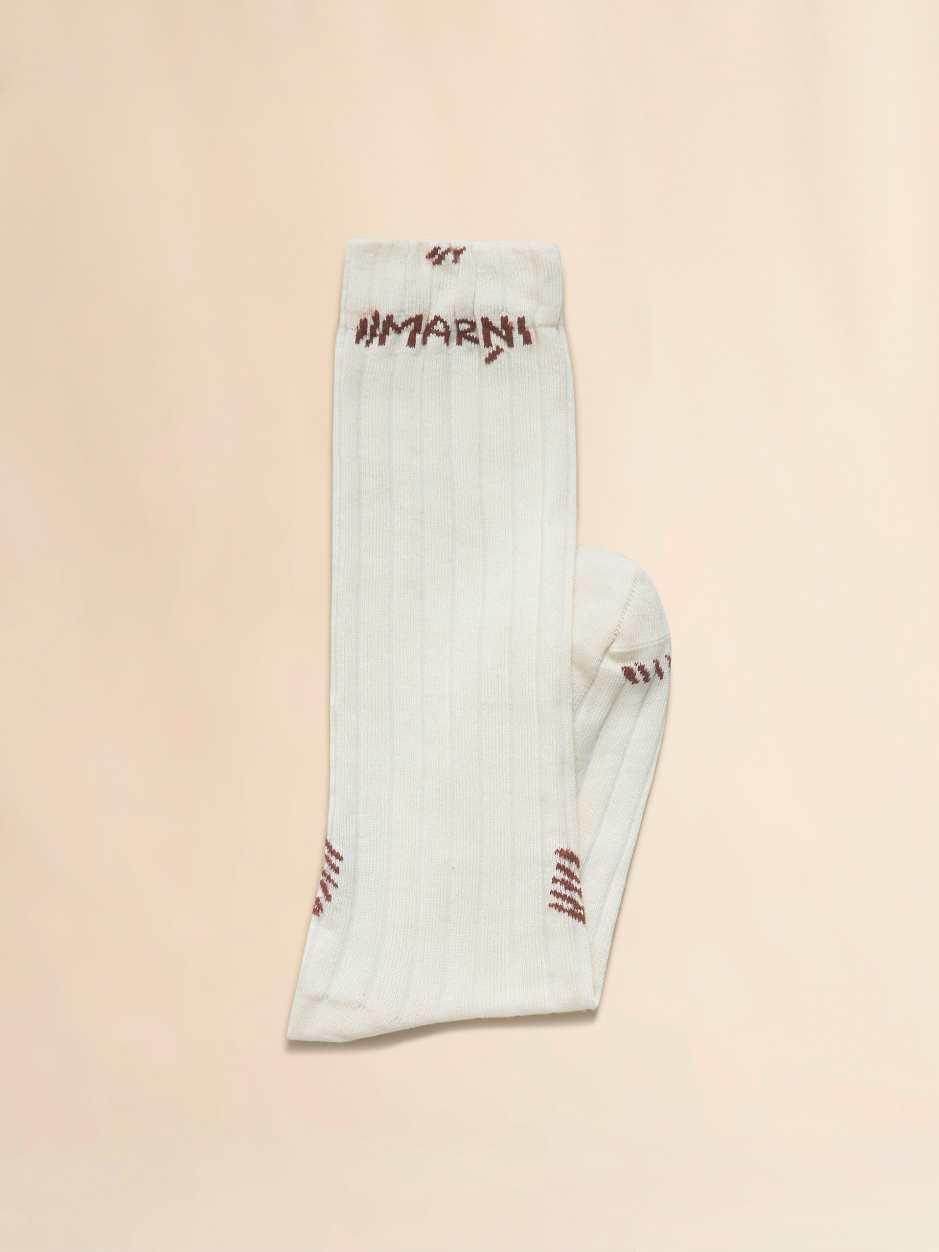 Light blue ribbed cotton socks with Marni Mending - Socks - Image 2