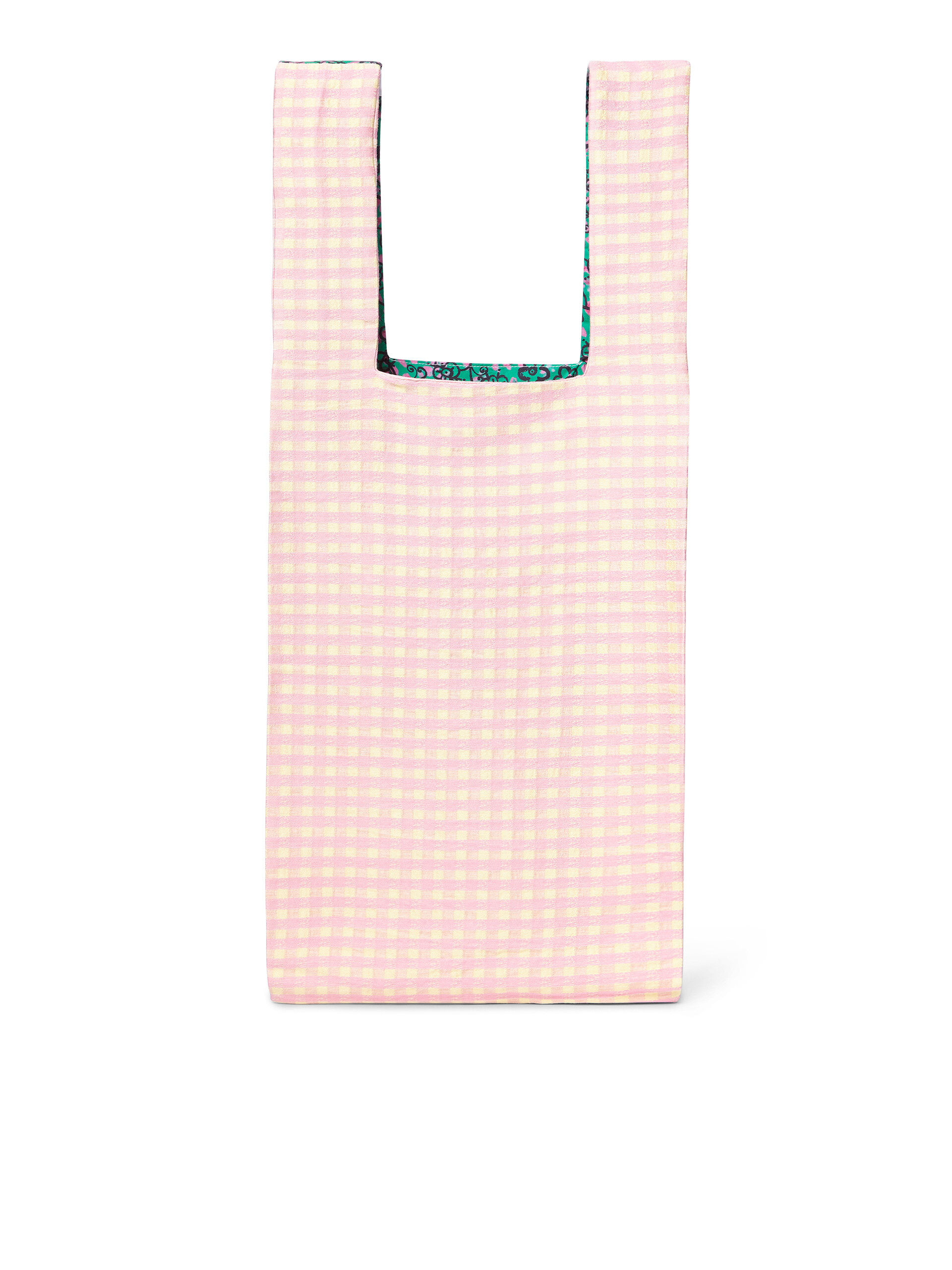 MARNI MARKET cotton shopping bag with abstract and check print - Shopping Bags - Image 3