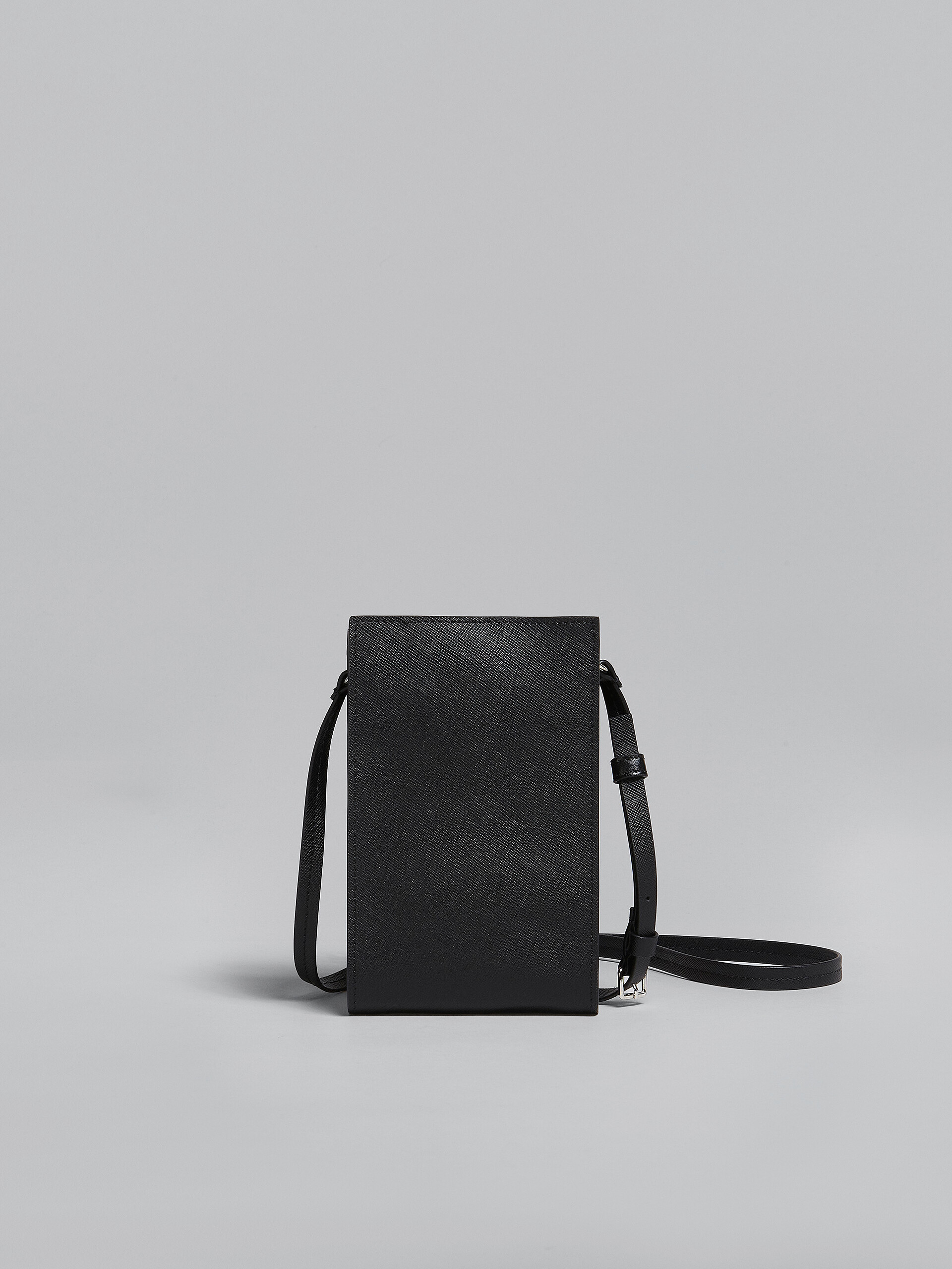 Smartphone-Hülle aus schwarzem Saffiano-Leder - Brieftaschen & Kleinlederwaren - Image 3