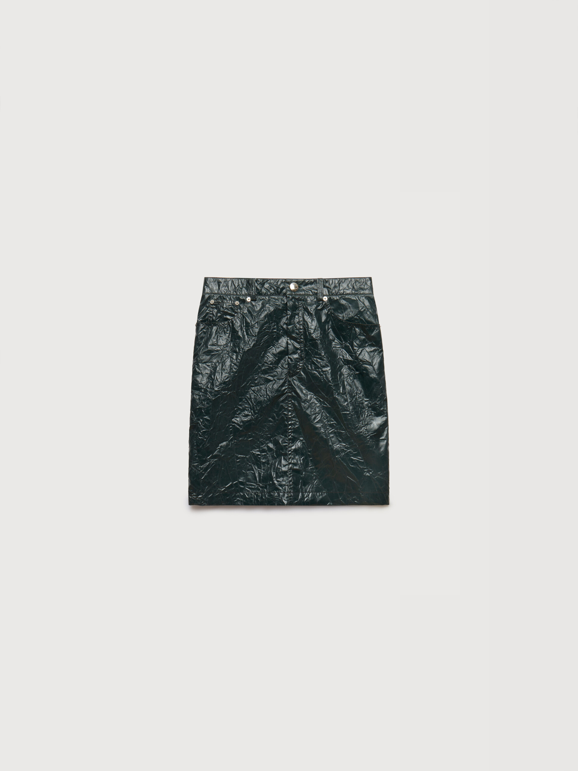 Deep green crinkled taffeta skirt - Skirts - Image 1