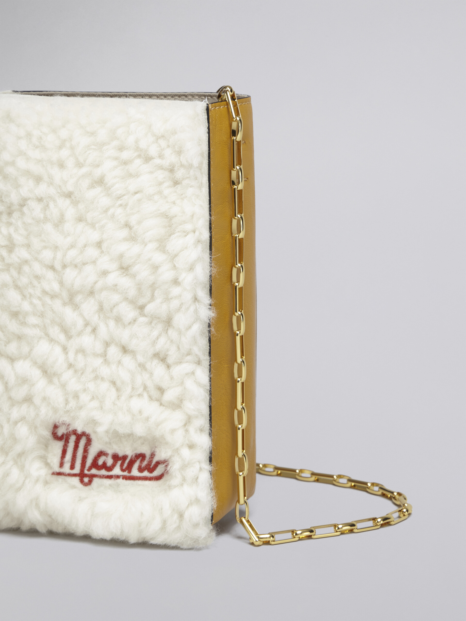 MUSEO SOFT bag in yellow and green shearling and calf leather - Shoulder Bags - Image 3