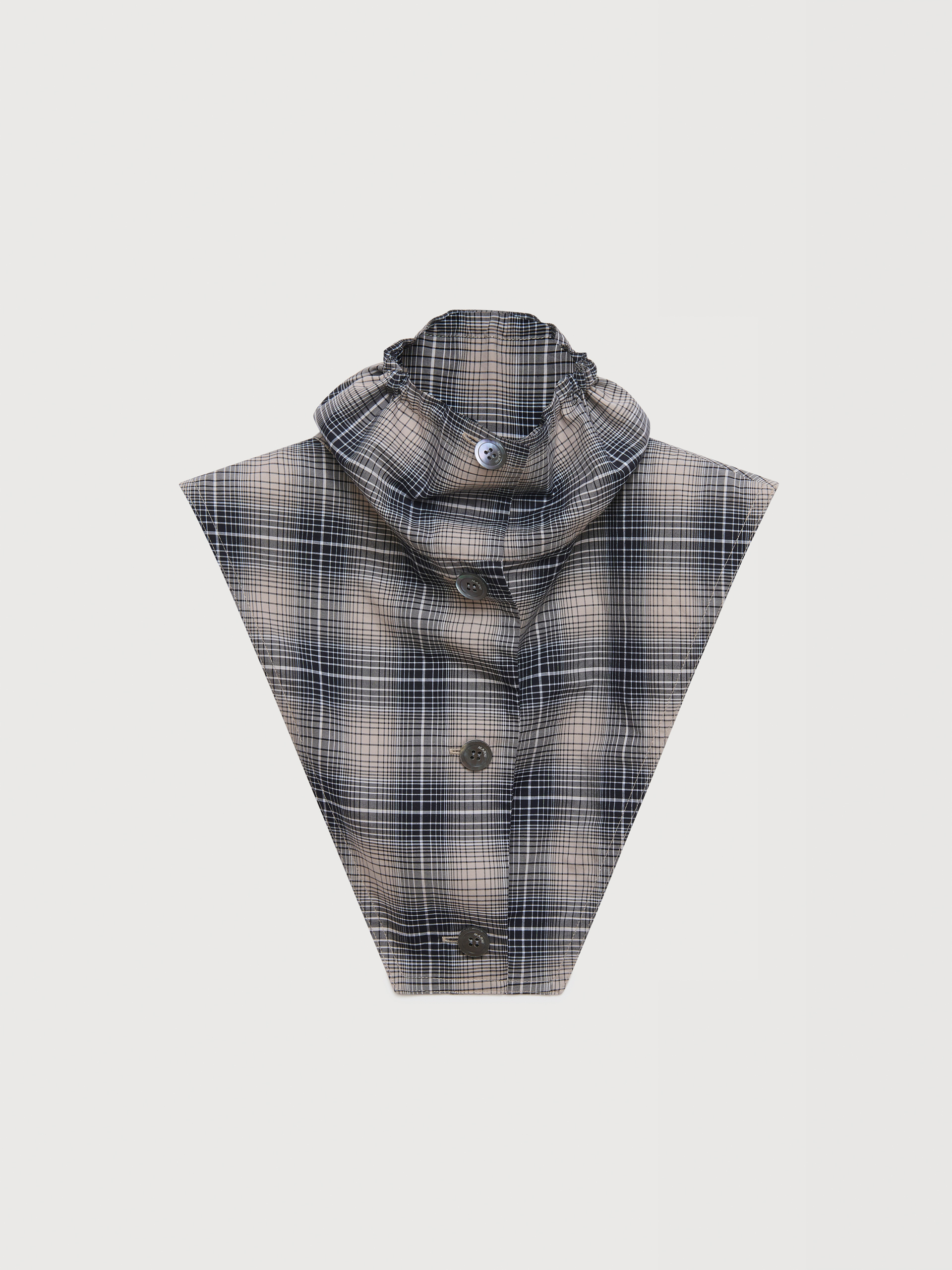 Brown checked poplin yoke with buttons - Accessories - Image 1