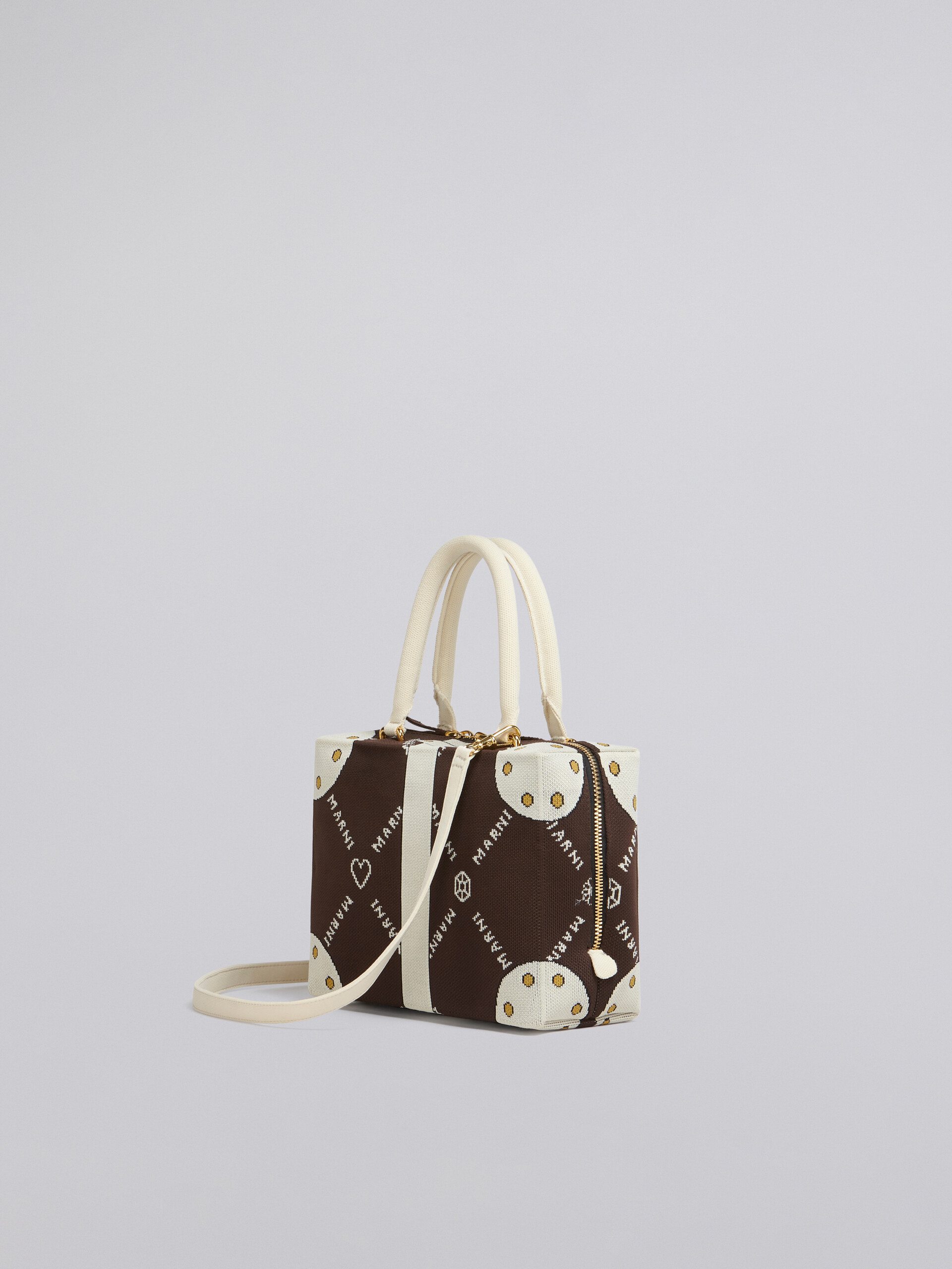 CUBIC bag in brown Marnigram trompe-l'œil jacquard - Handbag - Image 3