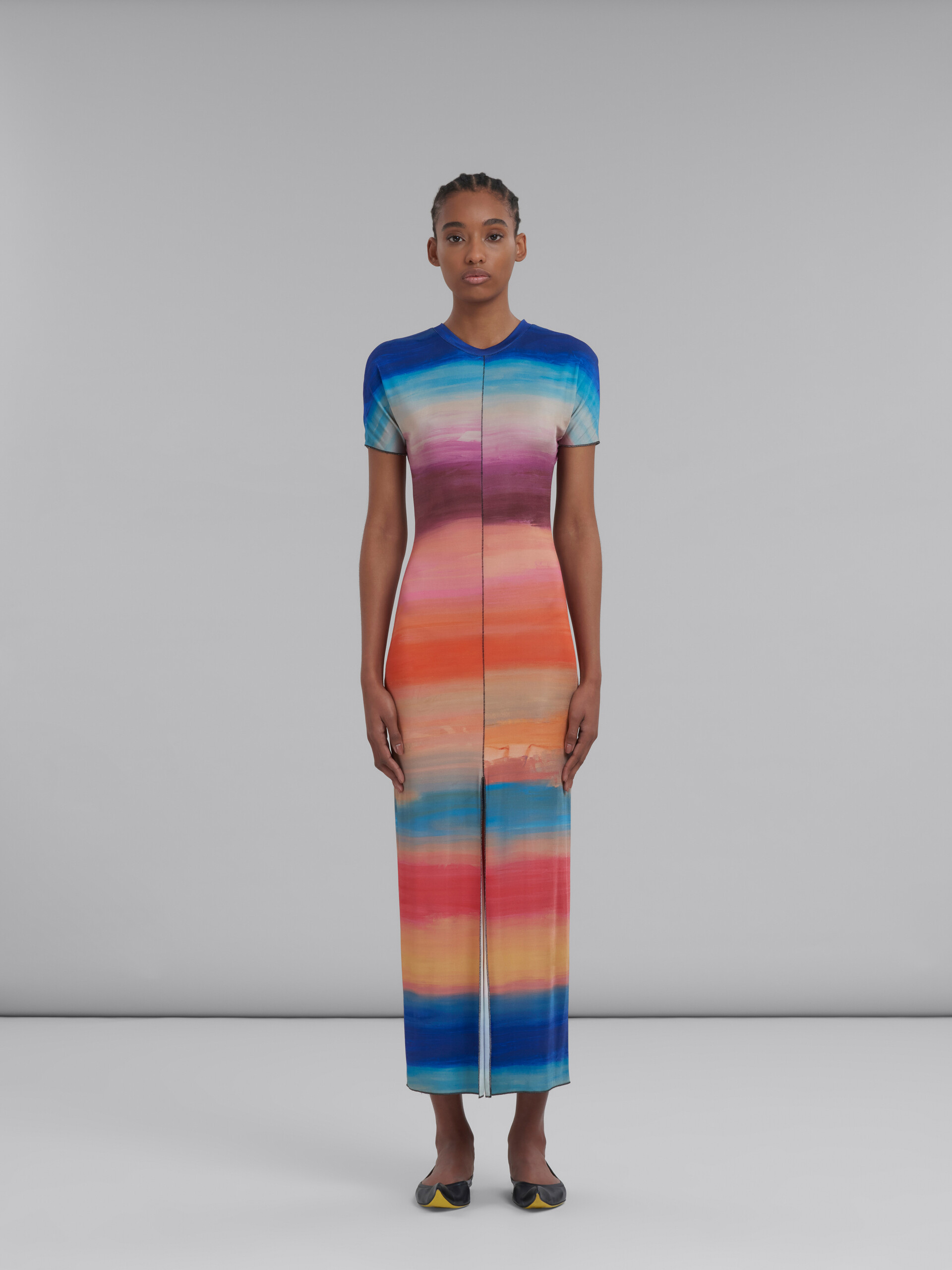 Multicoloured viscose dress with Dark Side of the Moon print - Dresses - Image 2