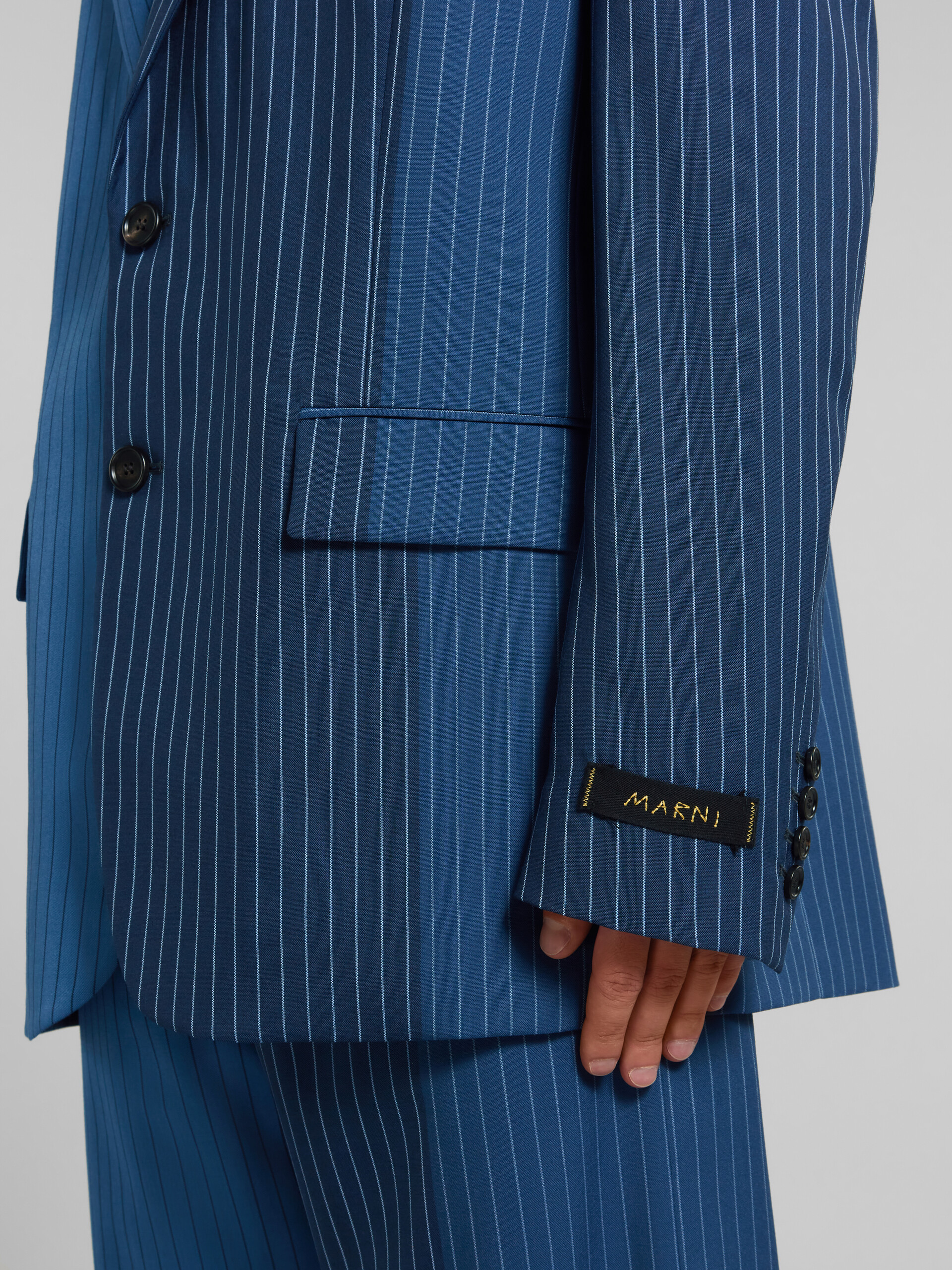 Blue dégradé pinstripe wool blazer - Jackets - Image 5