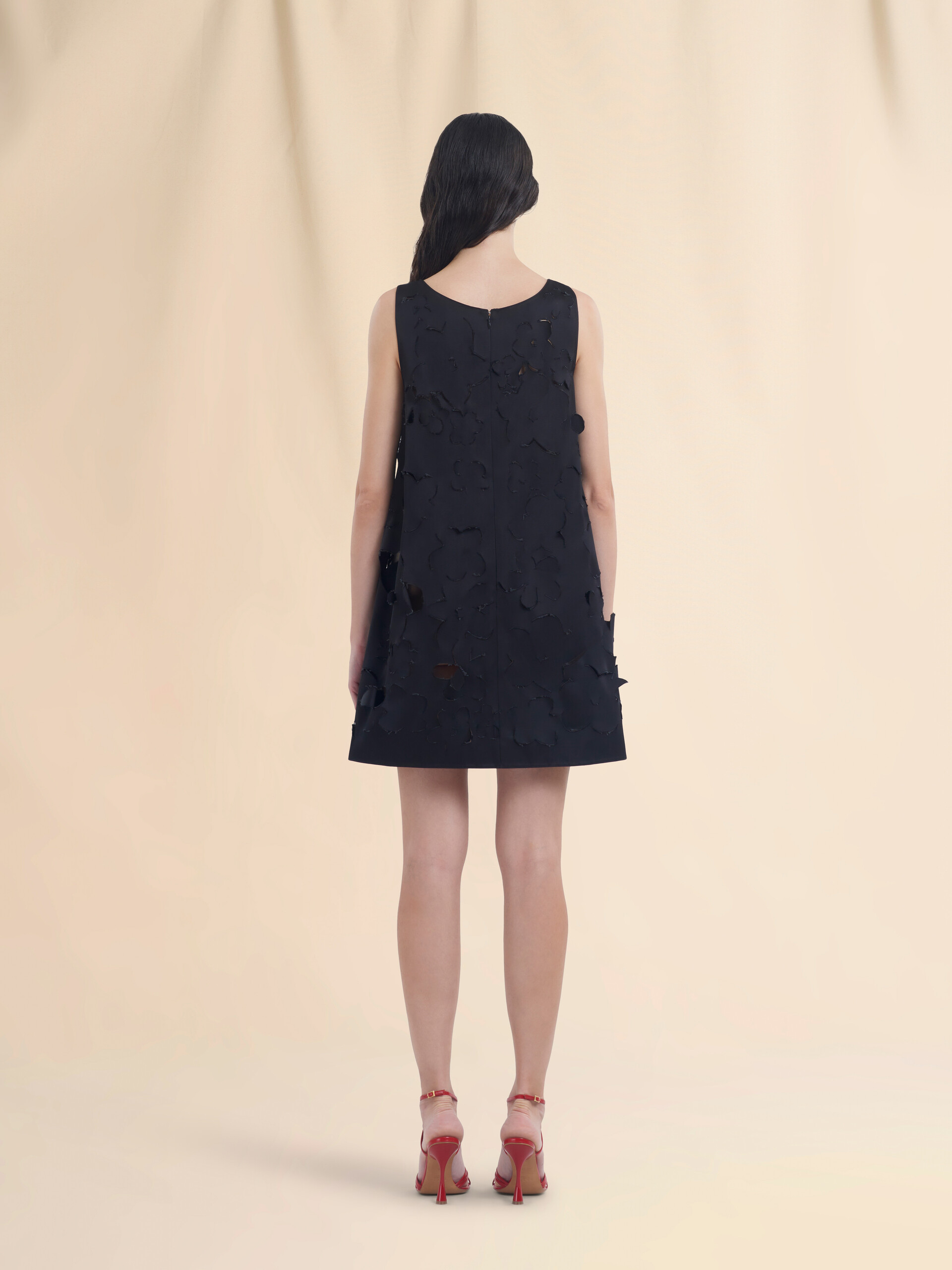 Flared duchess satin dress with cut out detail - Dresses - Image 3