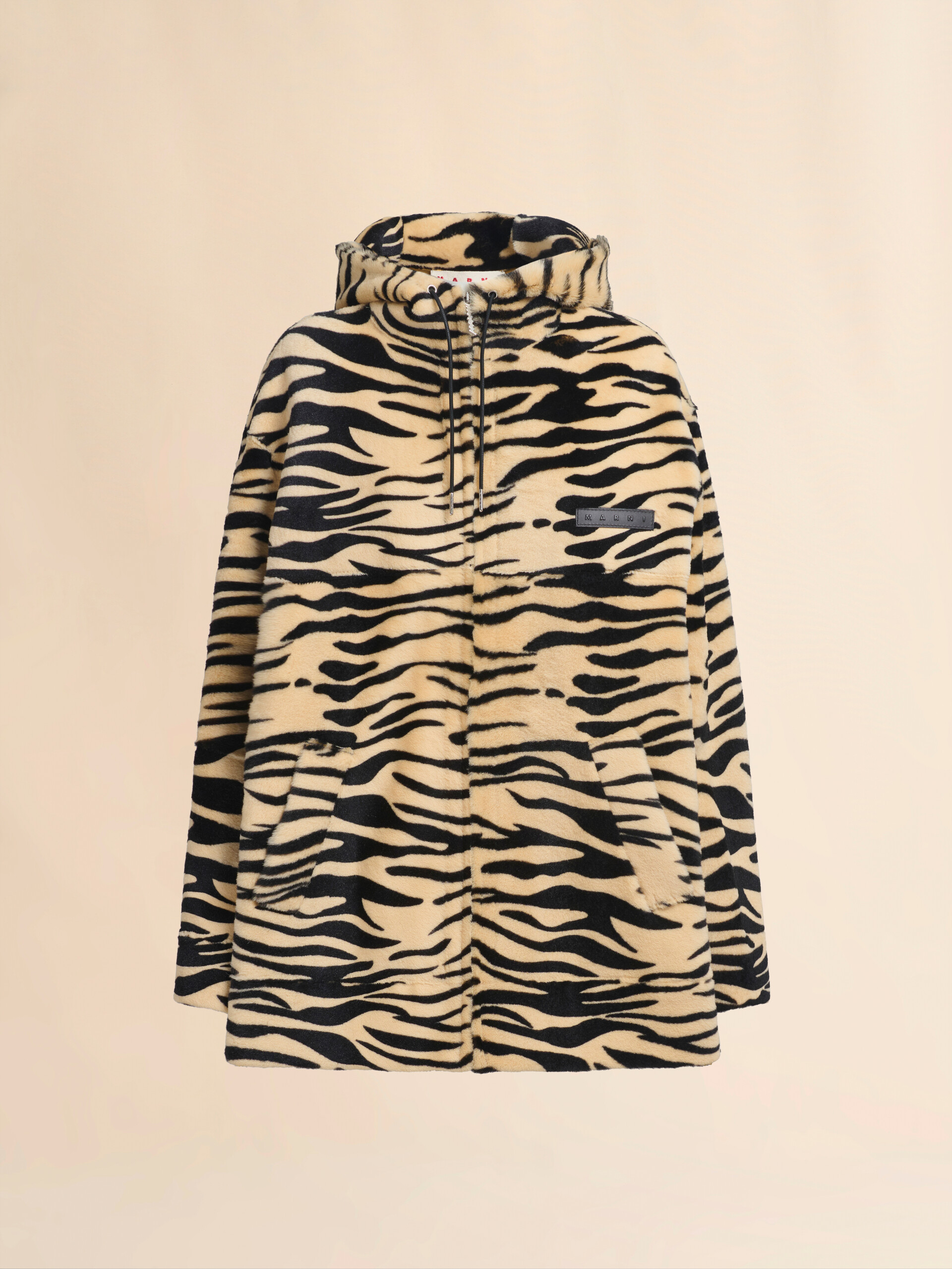 Shearling tiger print hoodie - Jackets - Image 1