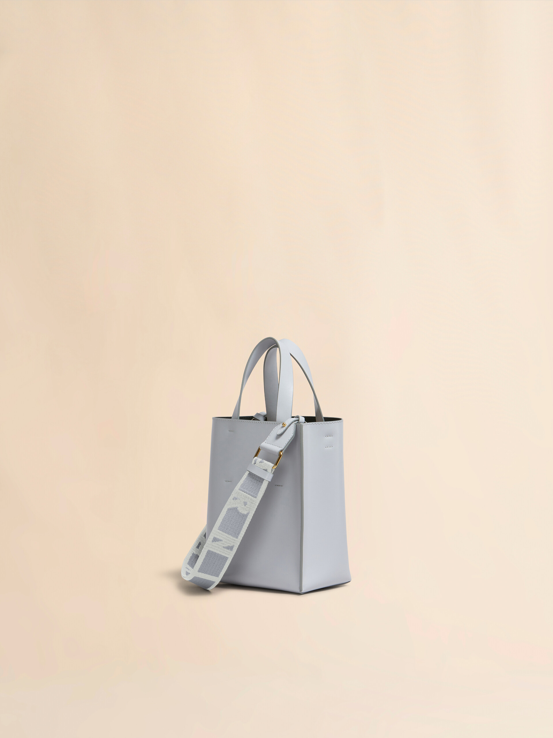 Museo Mini Bag in light blue leather - Shopping Bags - Image 2