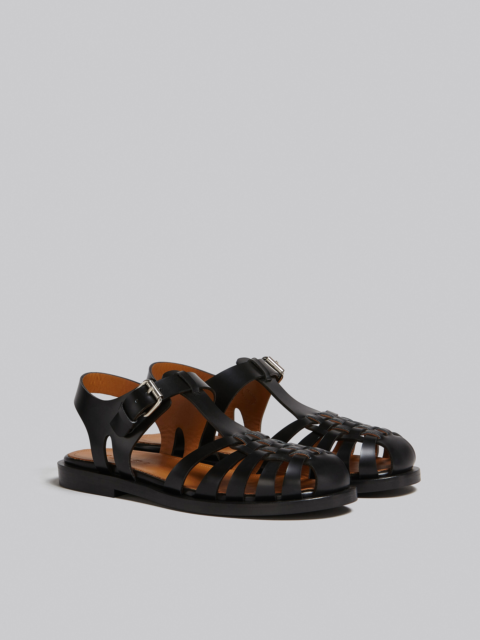 Black leather fisherman's sandal - Sandals - Image 2