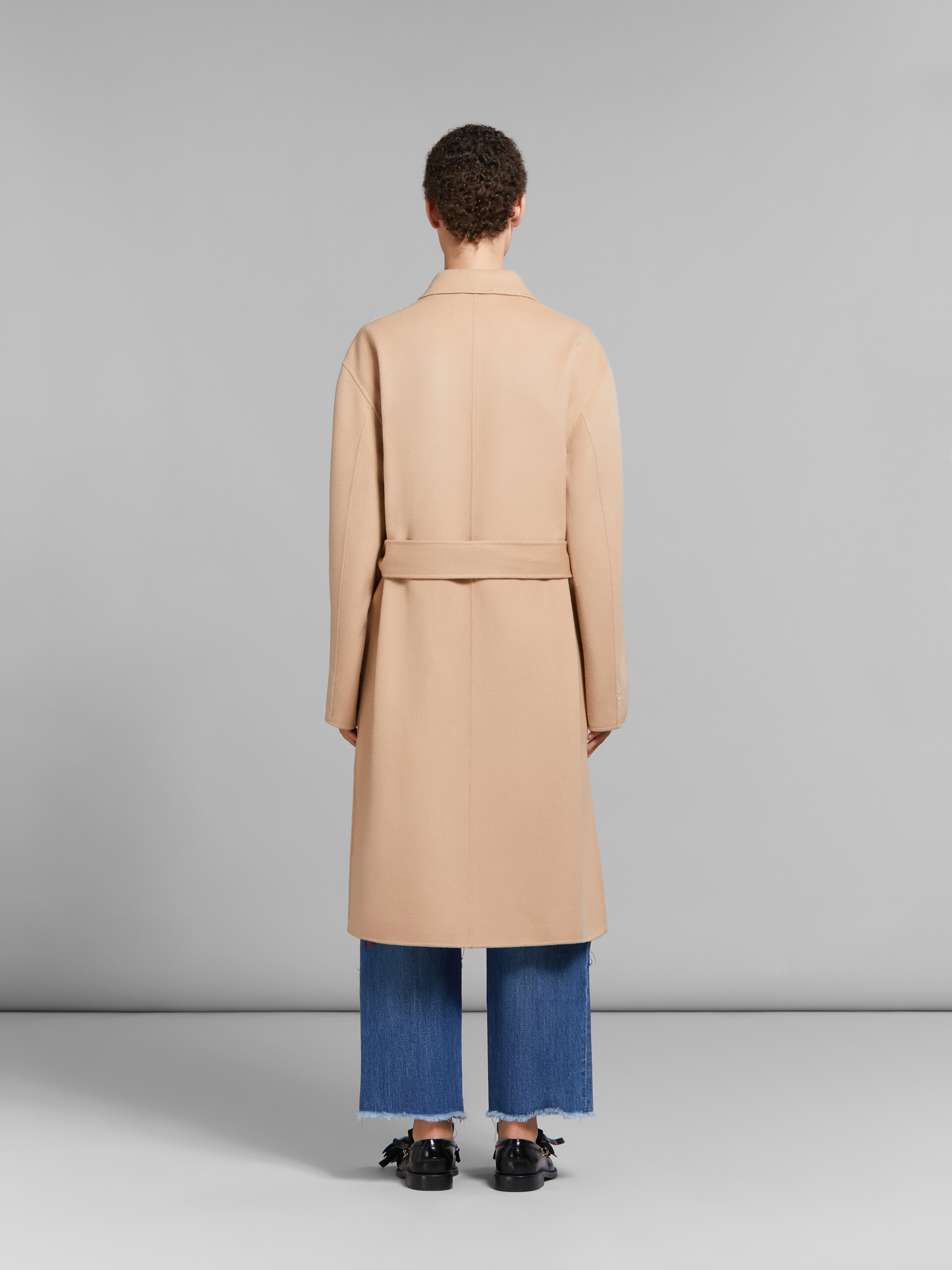 Camel wool and cashmere trench coat - Coats - Image 3
