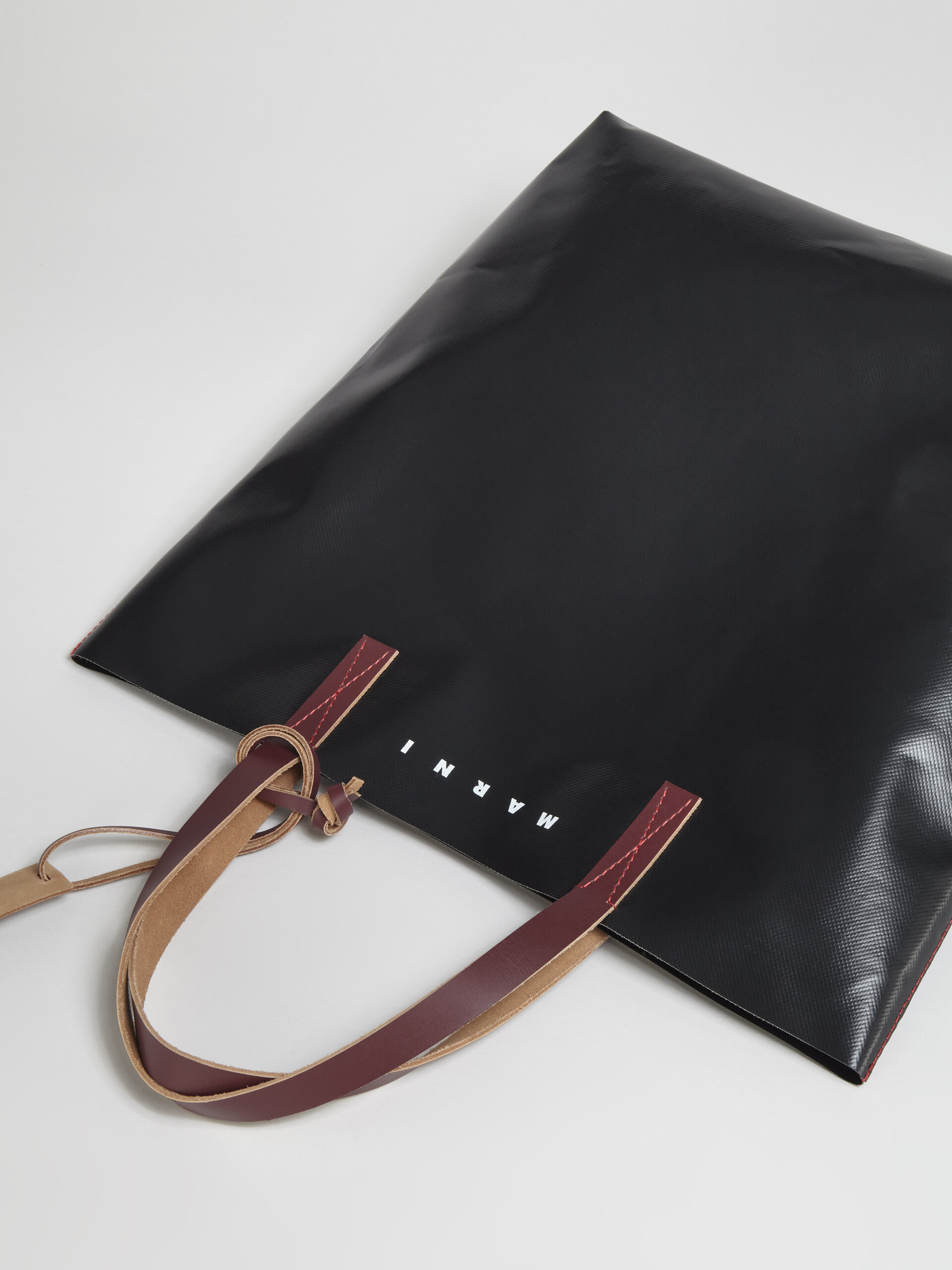 Black TRIBECA PVC shopping bag - Shopping Bags - Image 4