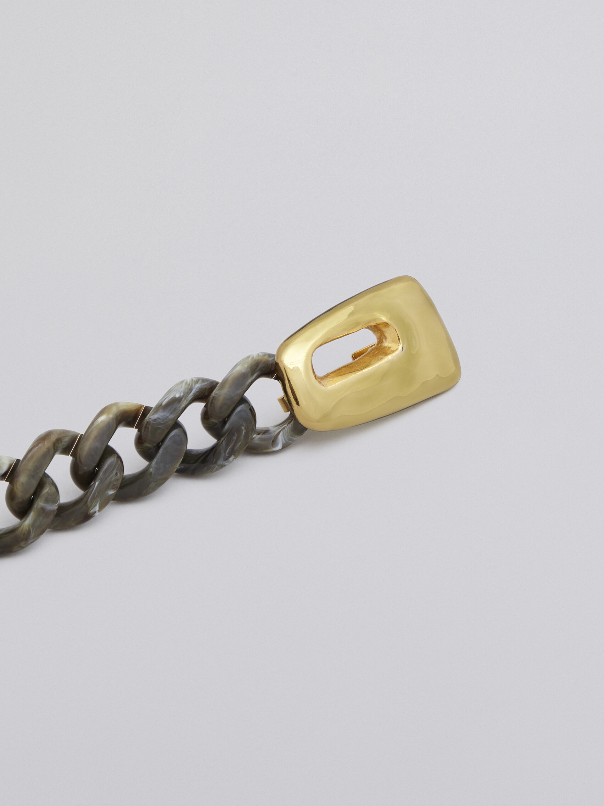TRAPEZE bracelet in metal resin and green enamel - Bracelets - Image 3