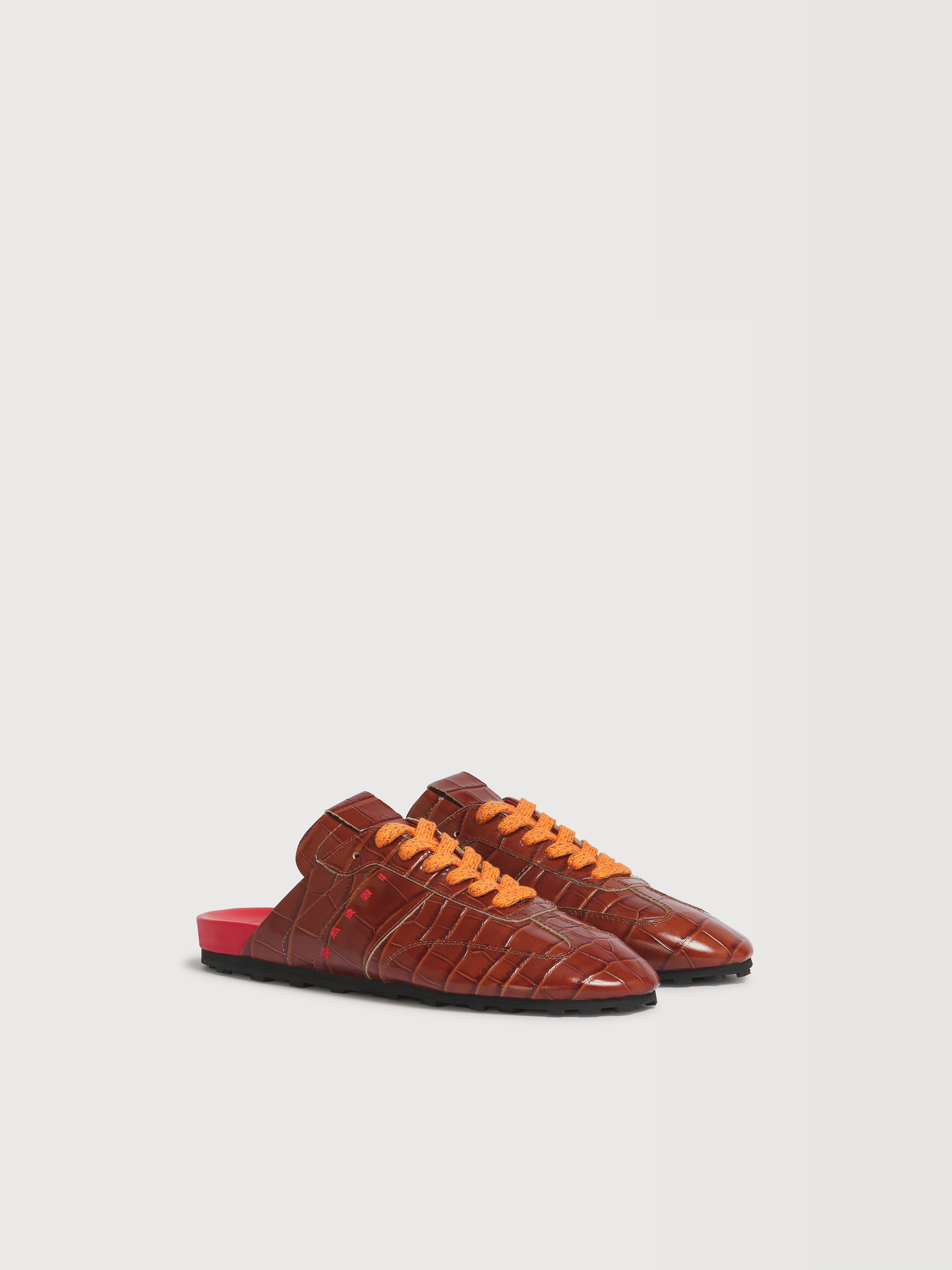 Brown croc-effect leather Softy Soccer slip-on sneaker - Sneakers - Image 2