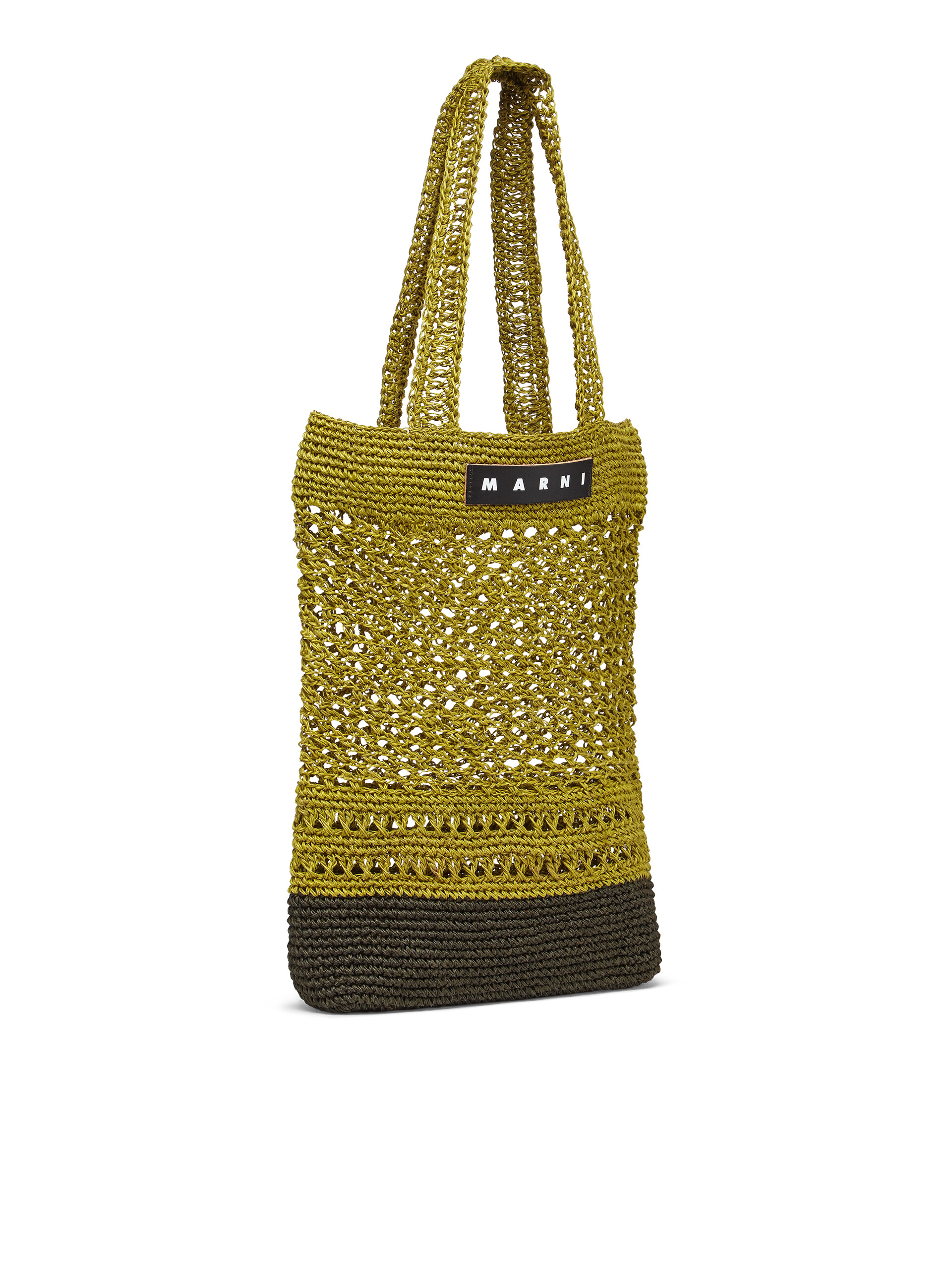 MARNI MARKET bag in green and brown natural fiber - Bags - Image 2