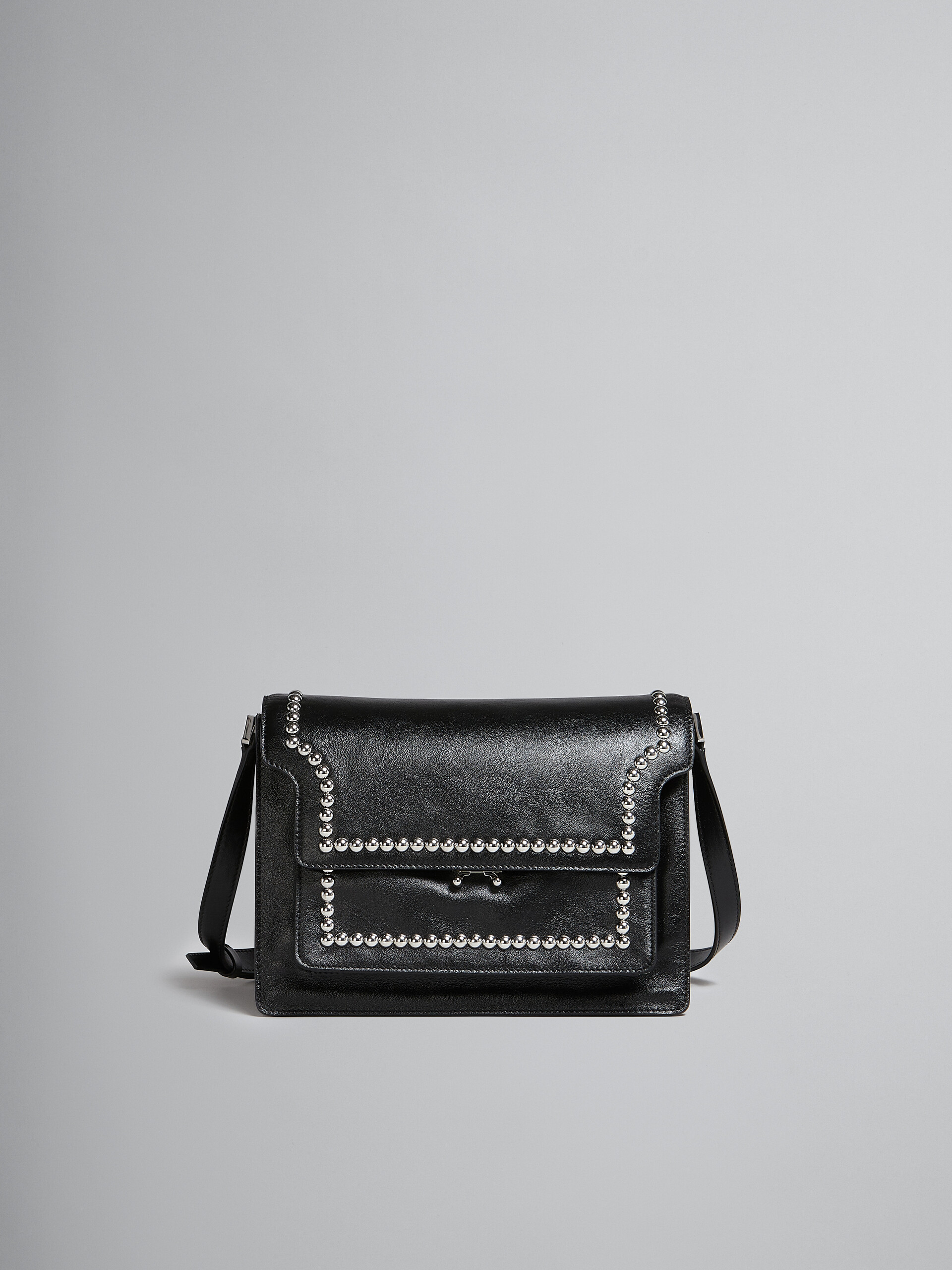 Trunk Soft Large Bag in black leather with studs - Shoulder Bags - Image 1
