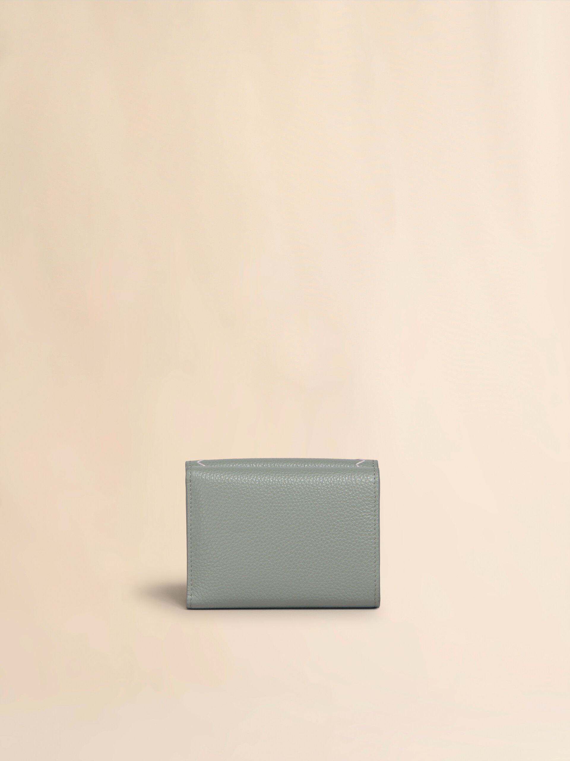 Light blue leather trifold wallet with Marni Mending embroidery - Wallets - Image 3