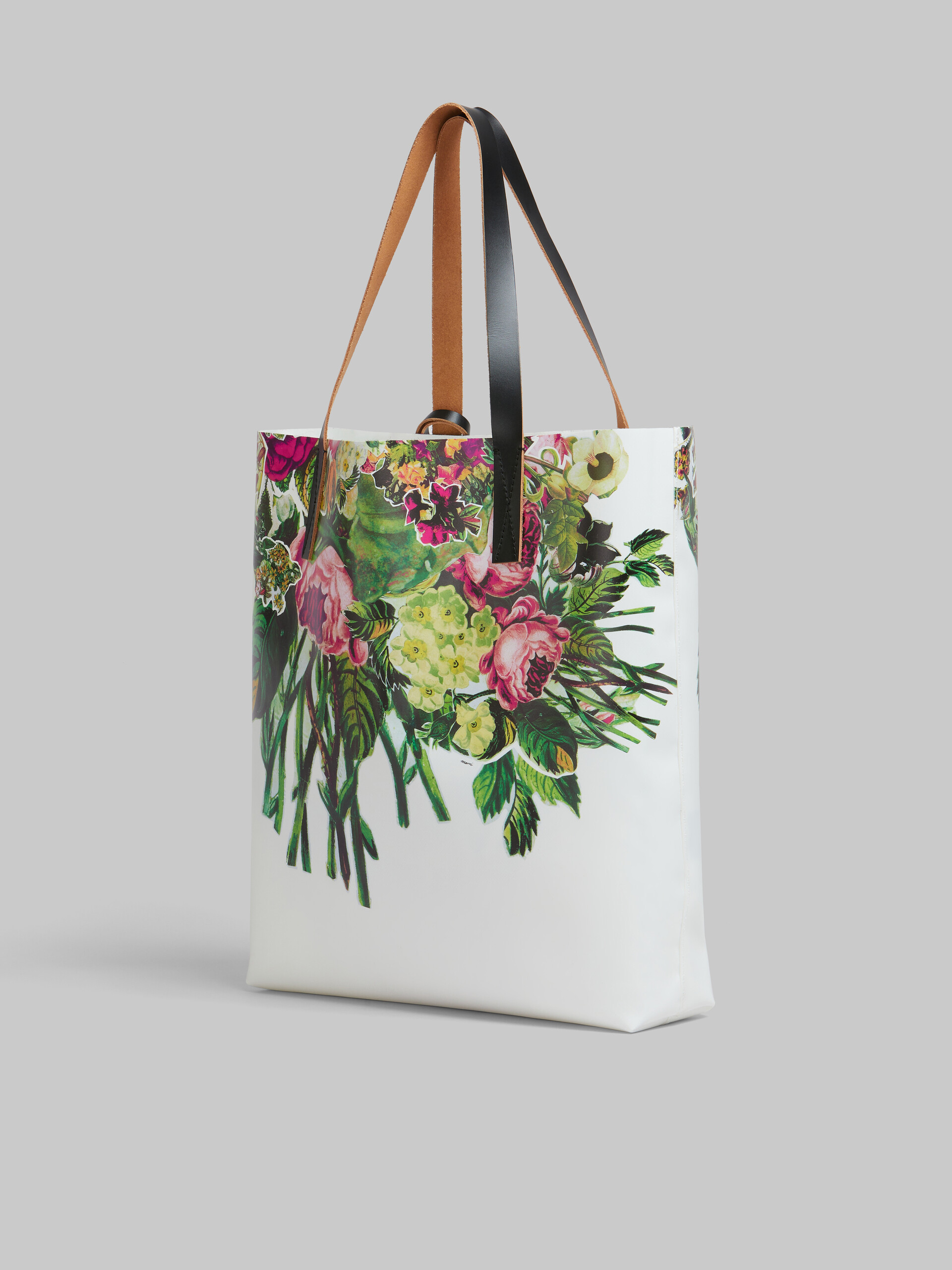 White Tribeca shopper with Mystical Bloom print - Shopping Bags - Image 2