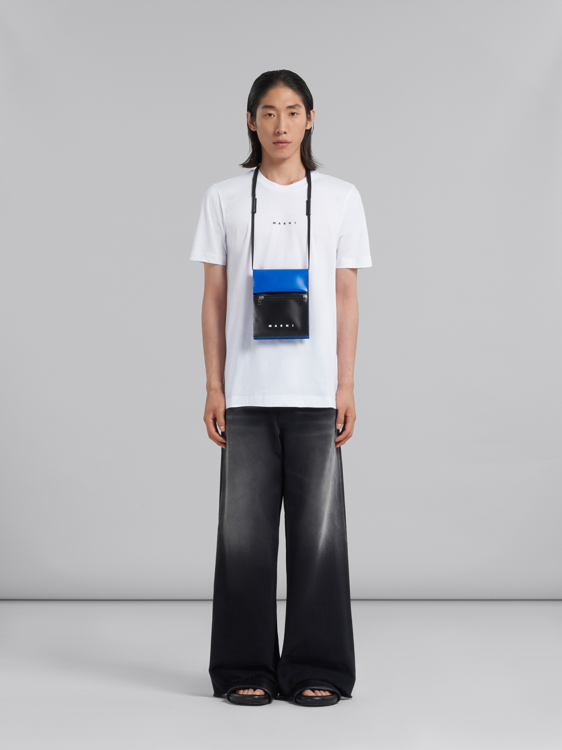 White and silver colour-block messenger bag - Shoulder Bags - Image 2