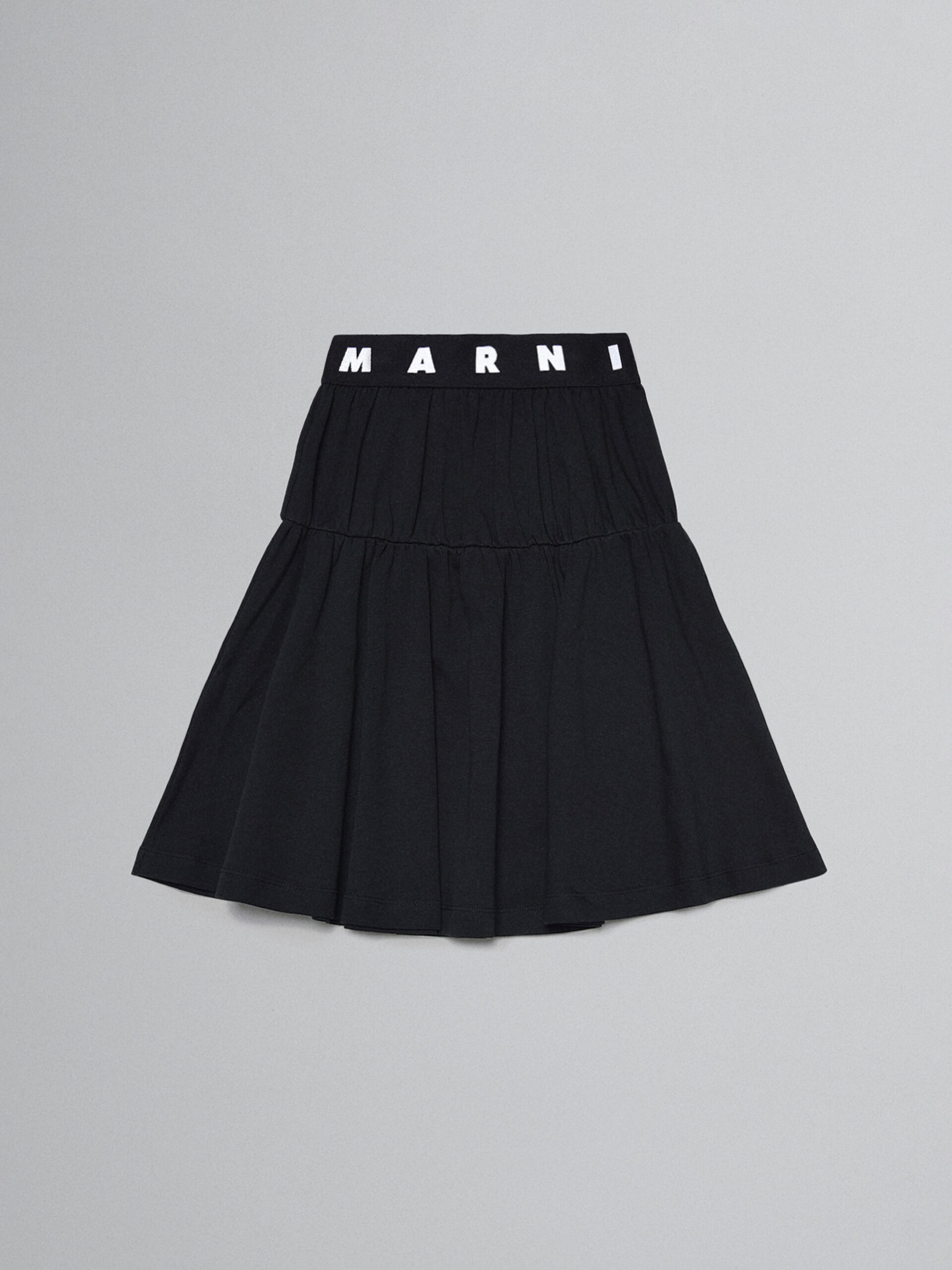 Black flounce skirt with logo waist - Skirts - Image 1