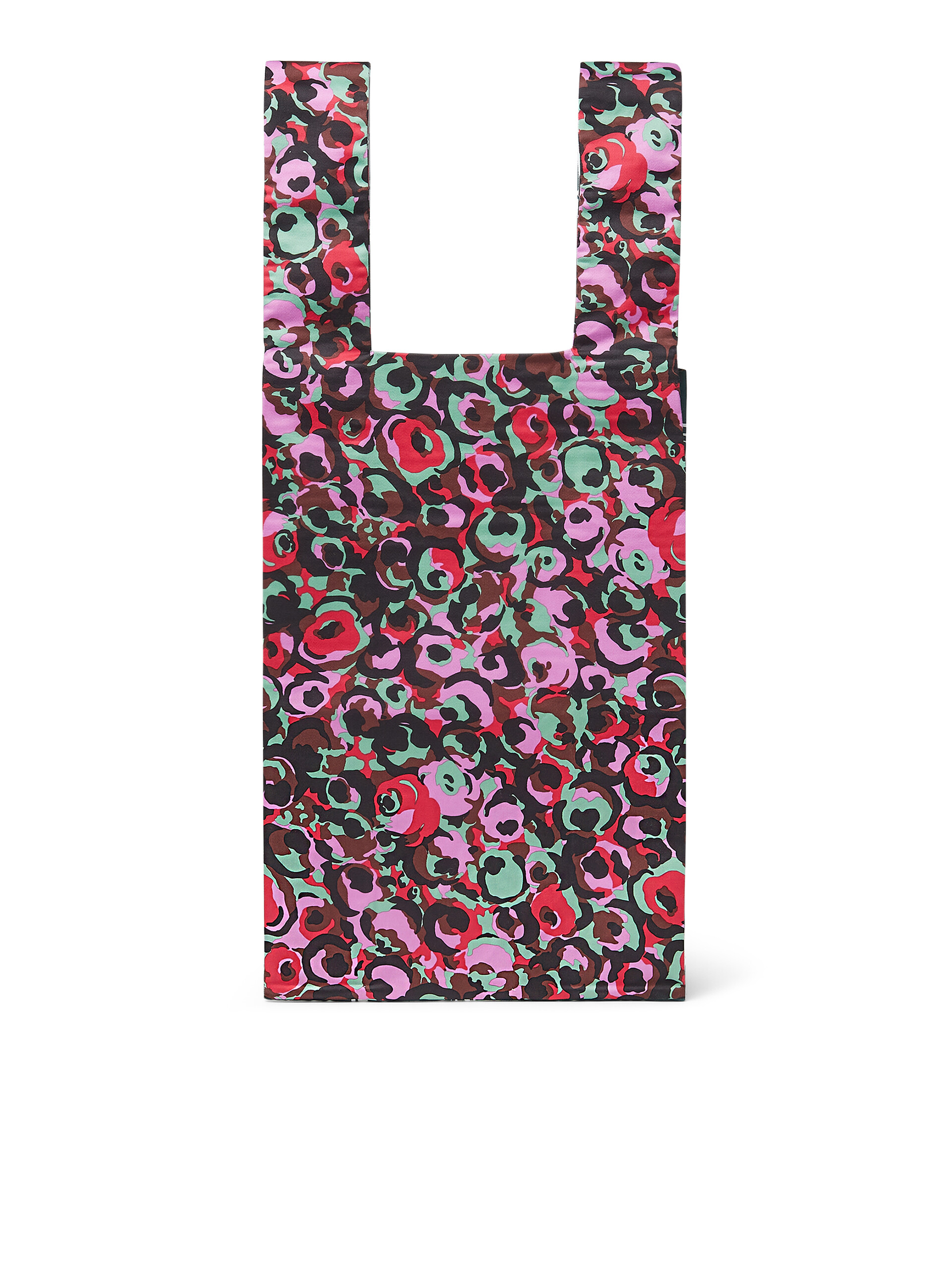 MARNI MARKET cotton shopping bag with check and floral print - Shopping Bags - Image 3