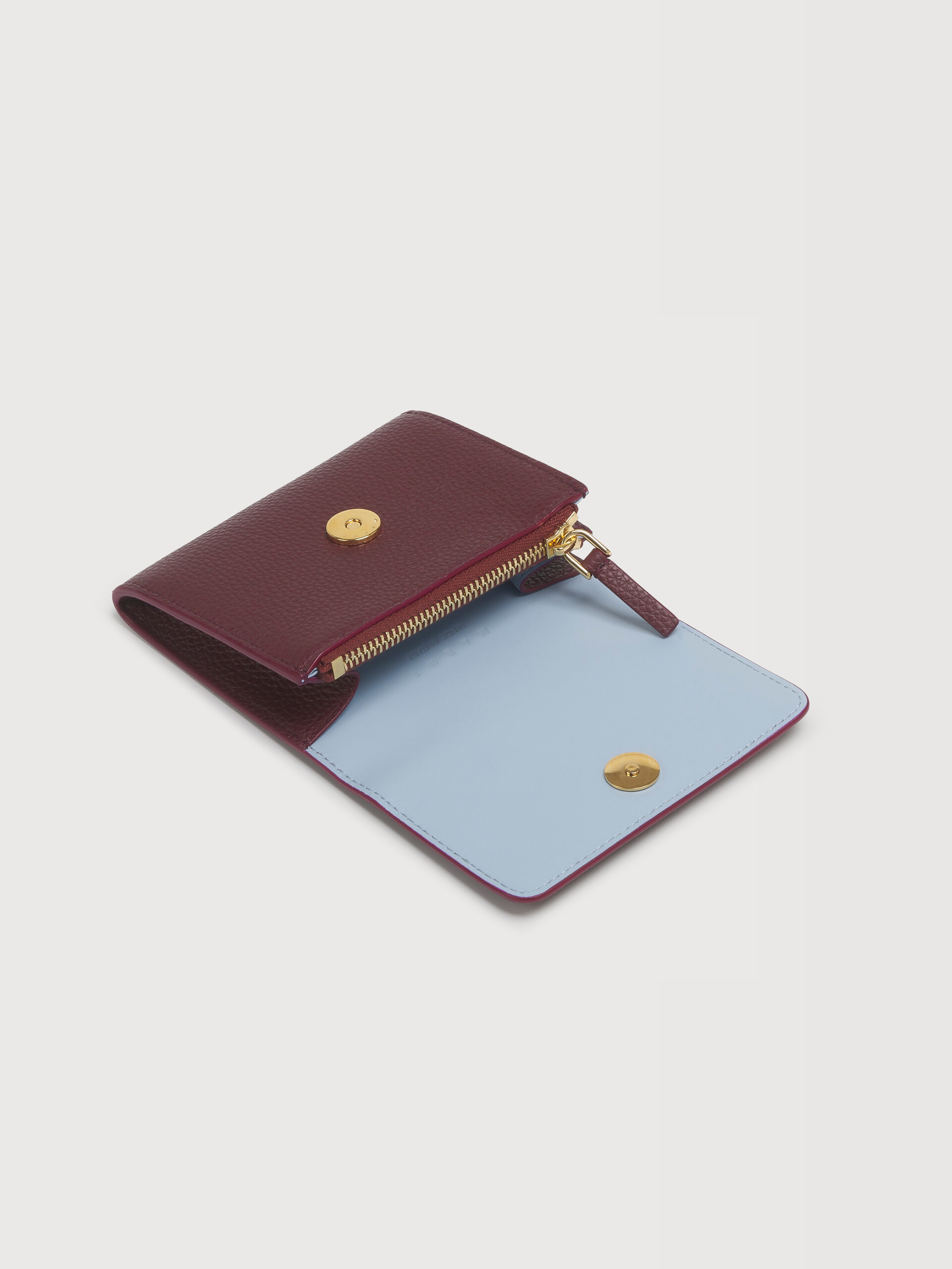 Pink leather flap cardholder with Marni Mending - Wallets - Image 2