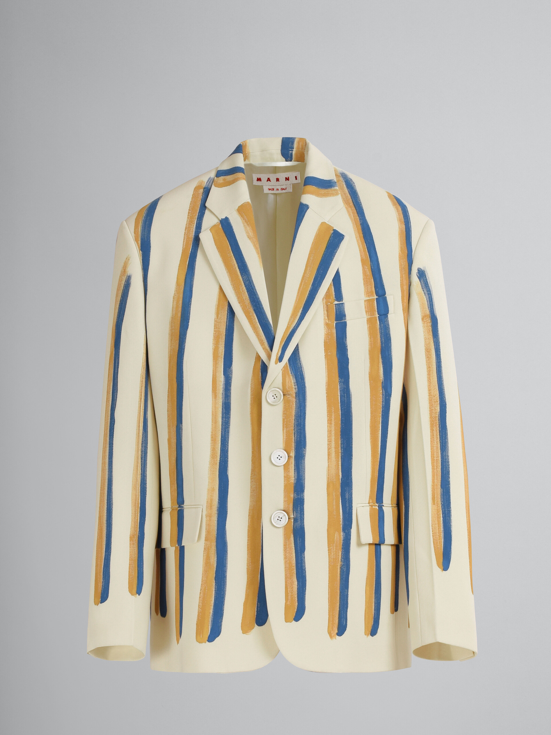 Watercolour Stripe grain wool blazer - Jackets - Image 1