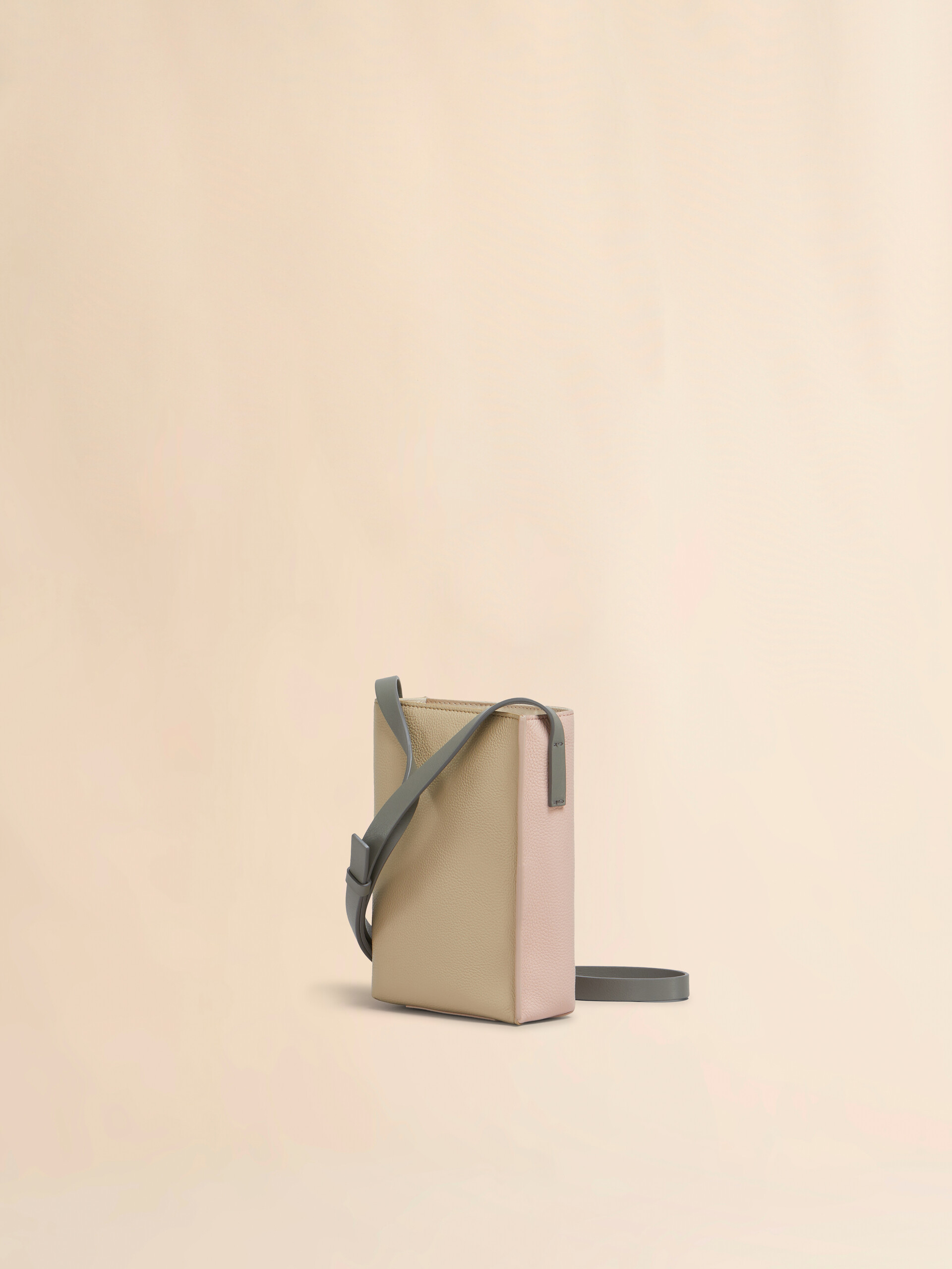 Light pink and beige leather Museo Nano Bag with Marni Symbol embroidery - Shoulder Bag - Image 2
