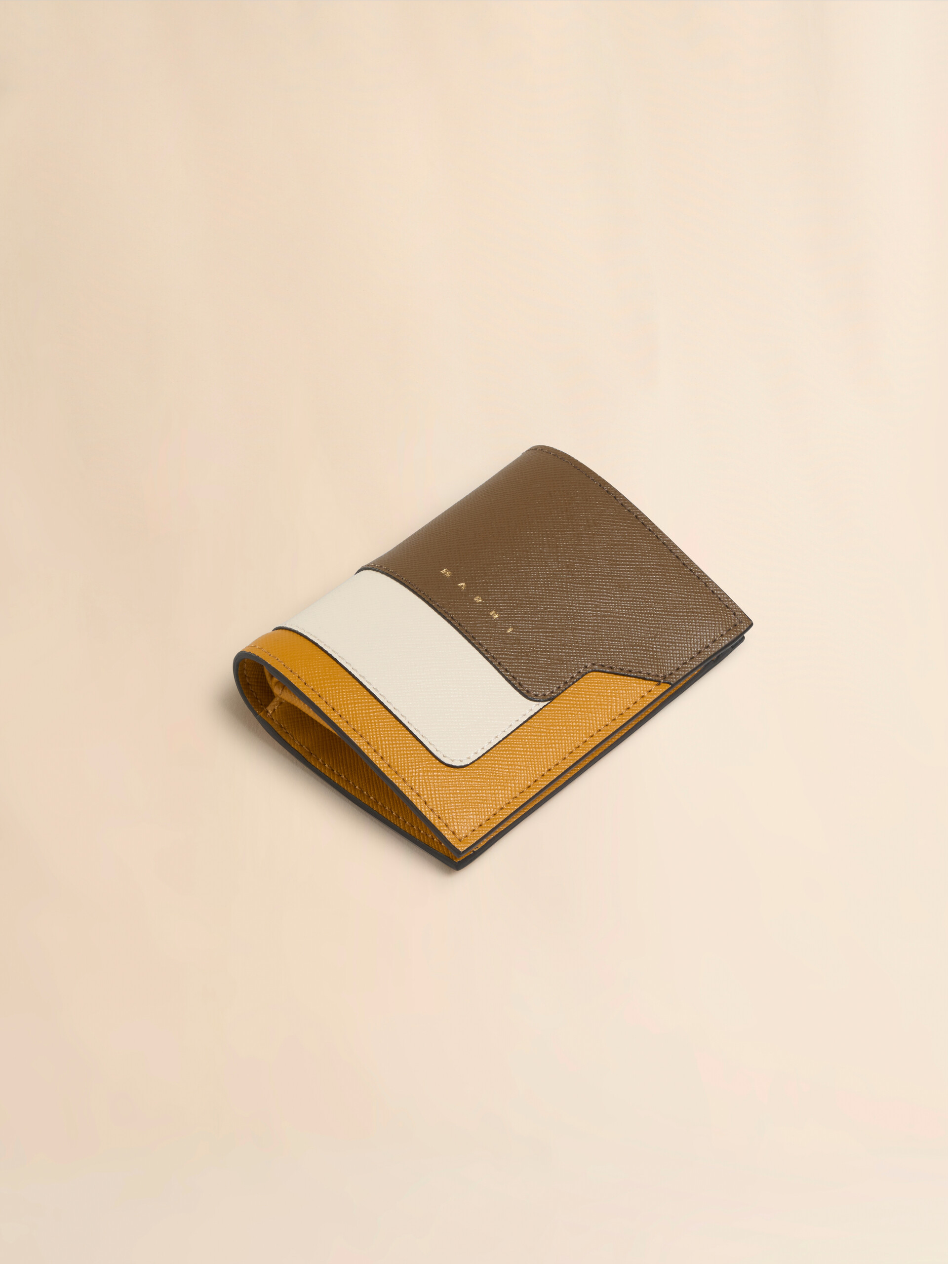 Blue white and brown saffiano leather bi-fold wallet - Wallets - Image 5