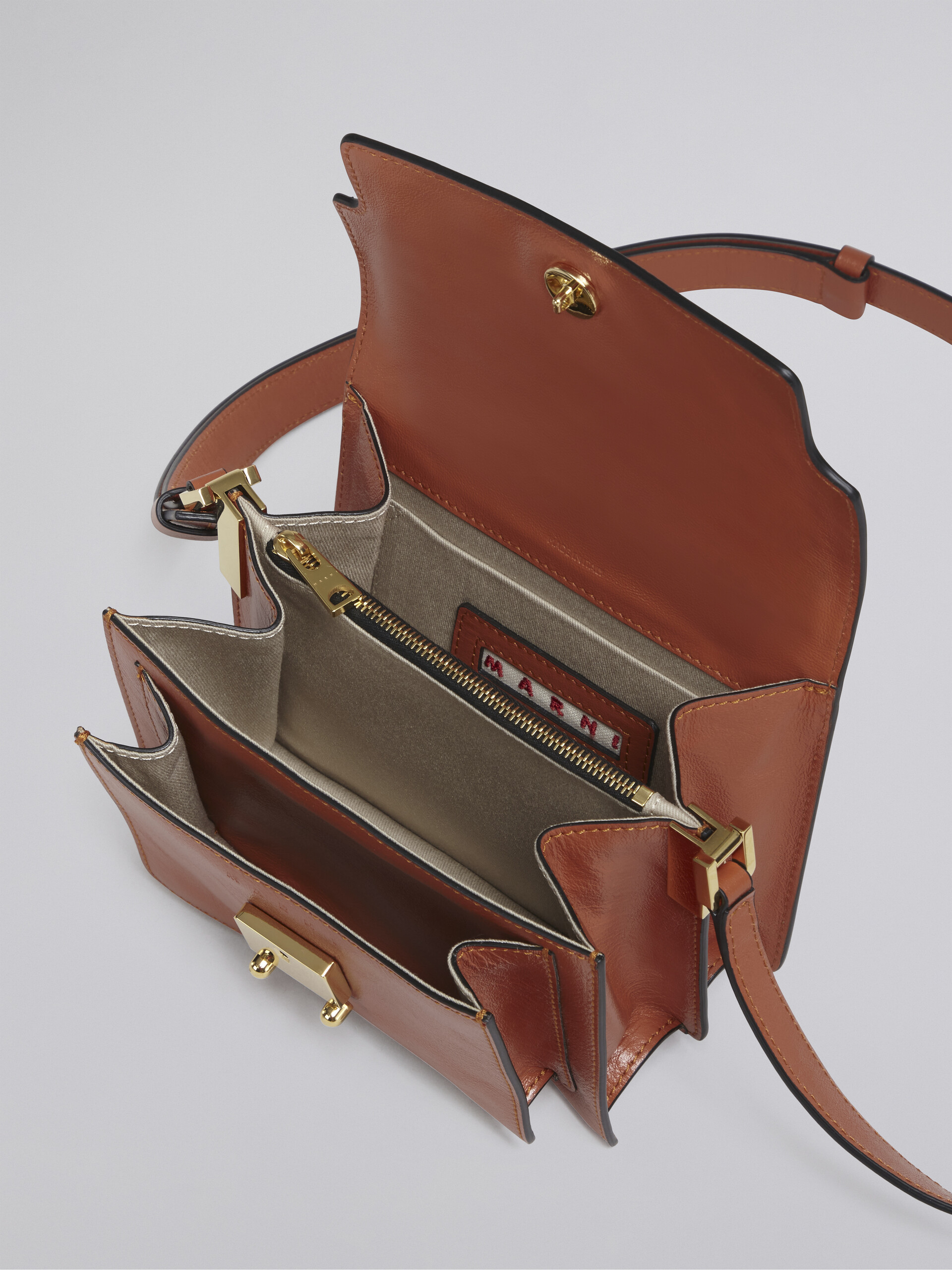 TRUNK SOFT mini bag in brown leather - Shoulder Bag - Image 4