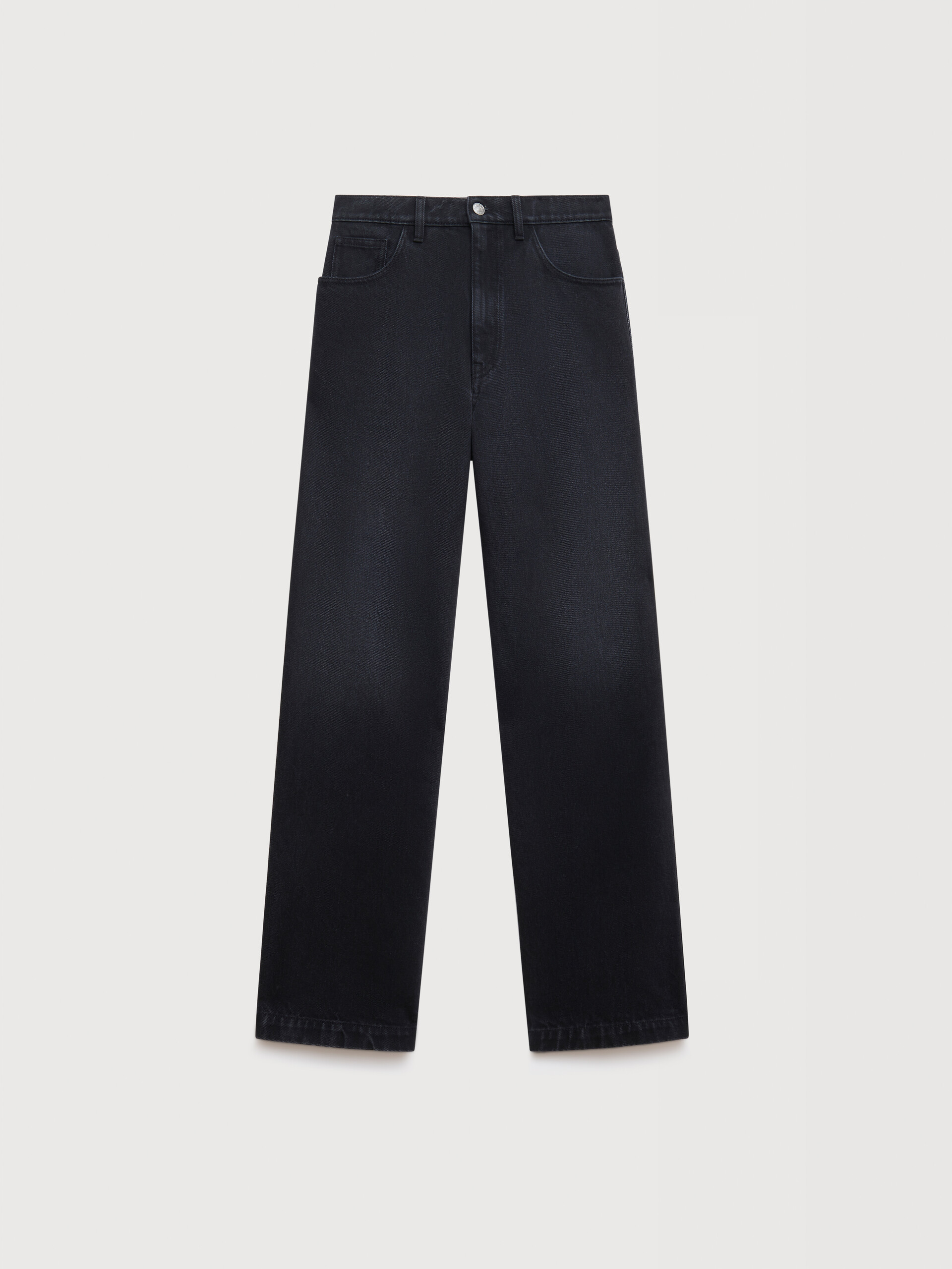 Jeans a gamba larga in denim nero - Pantaloni - Image 1