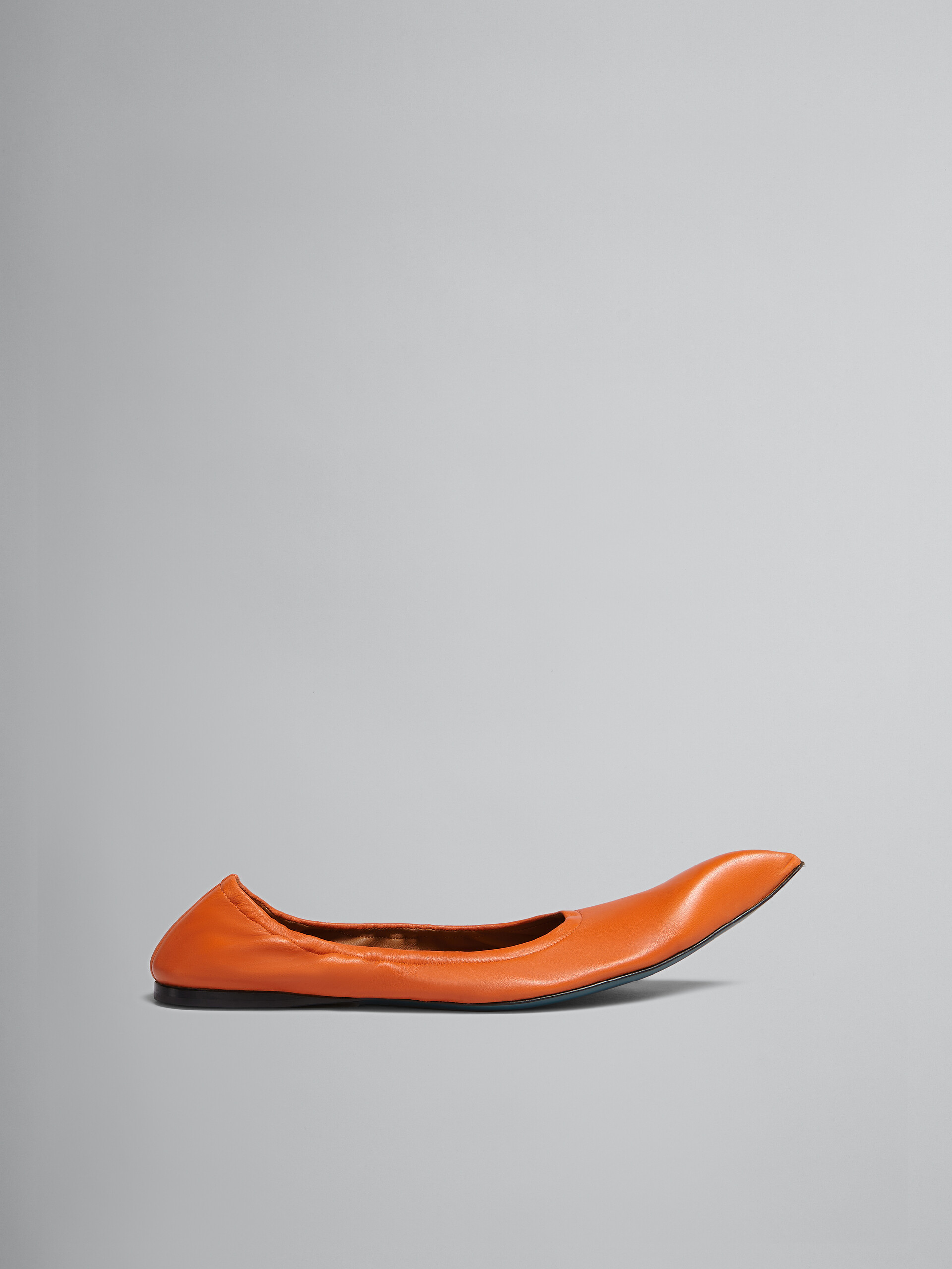 Orange nappa pointed-toe ballet flats - Ballet Shoes - Image 1