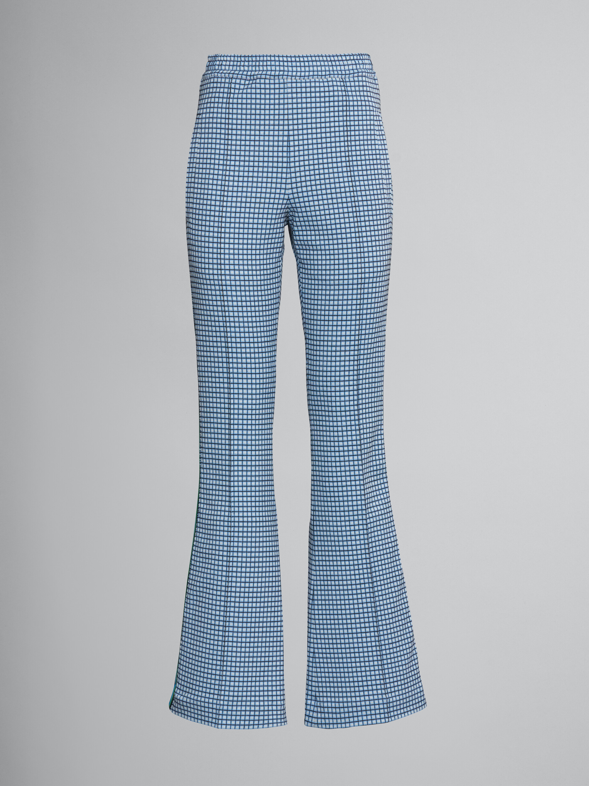 Pantaloni a zampa in jacquard azzurro - Pantaloni - Image 1