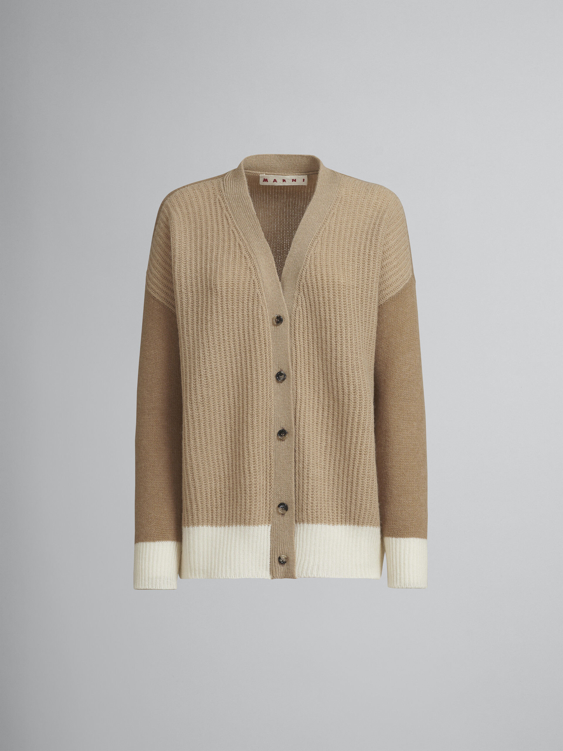 Brown cashmere V-neck cardigan - Pullovers - Image 1