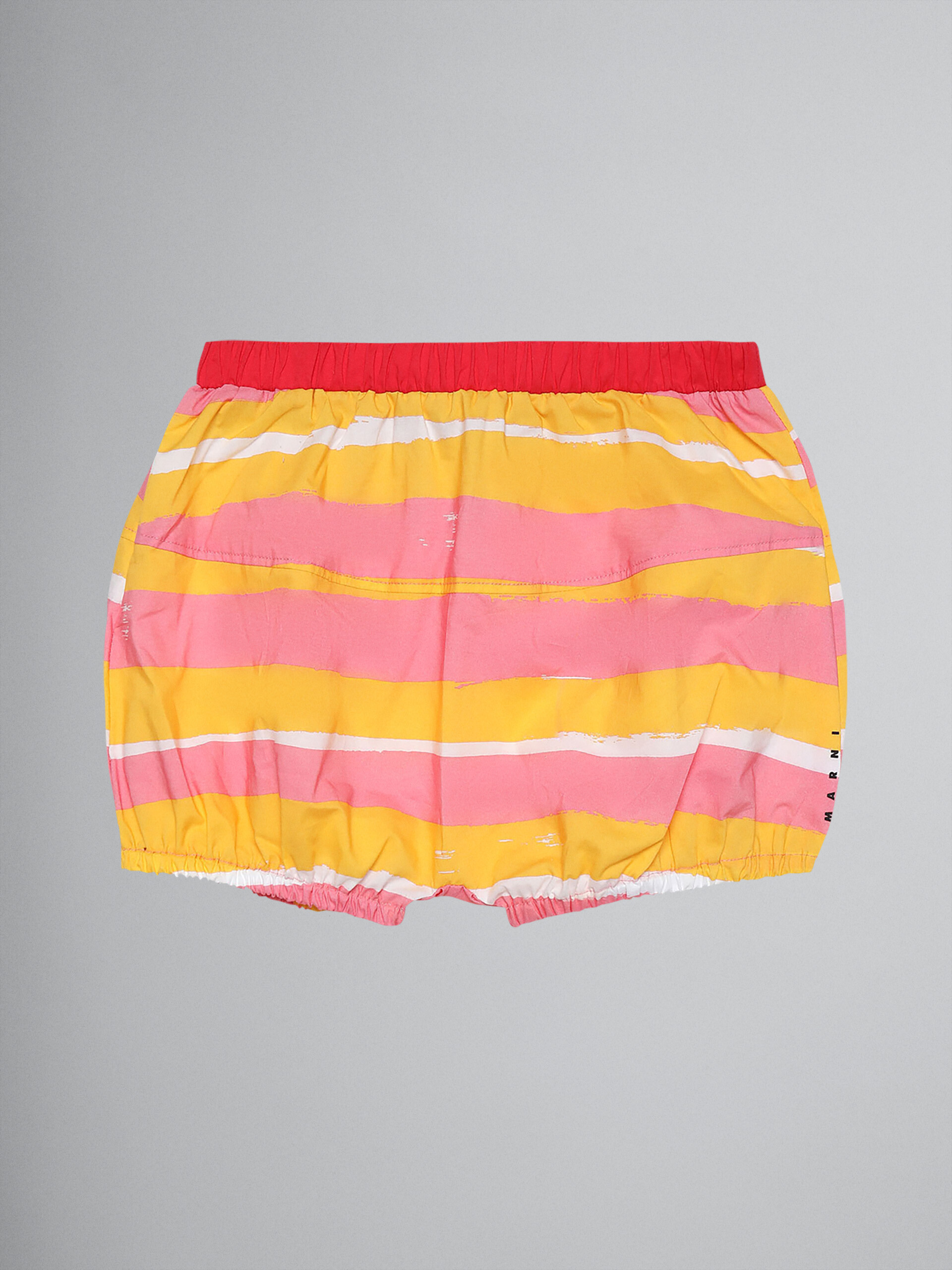 Short en popeline de coton à imprimé Stripe - Pantalons - Image 1