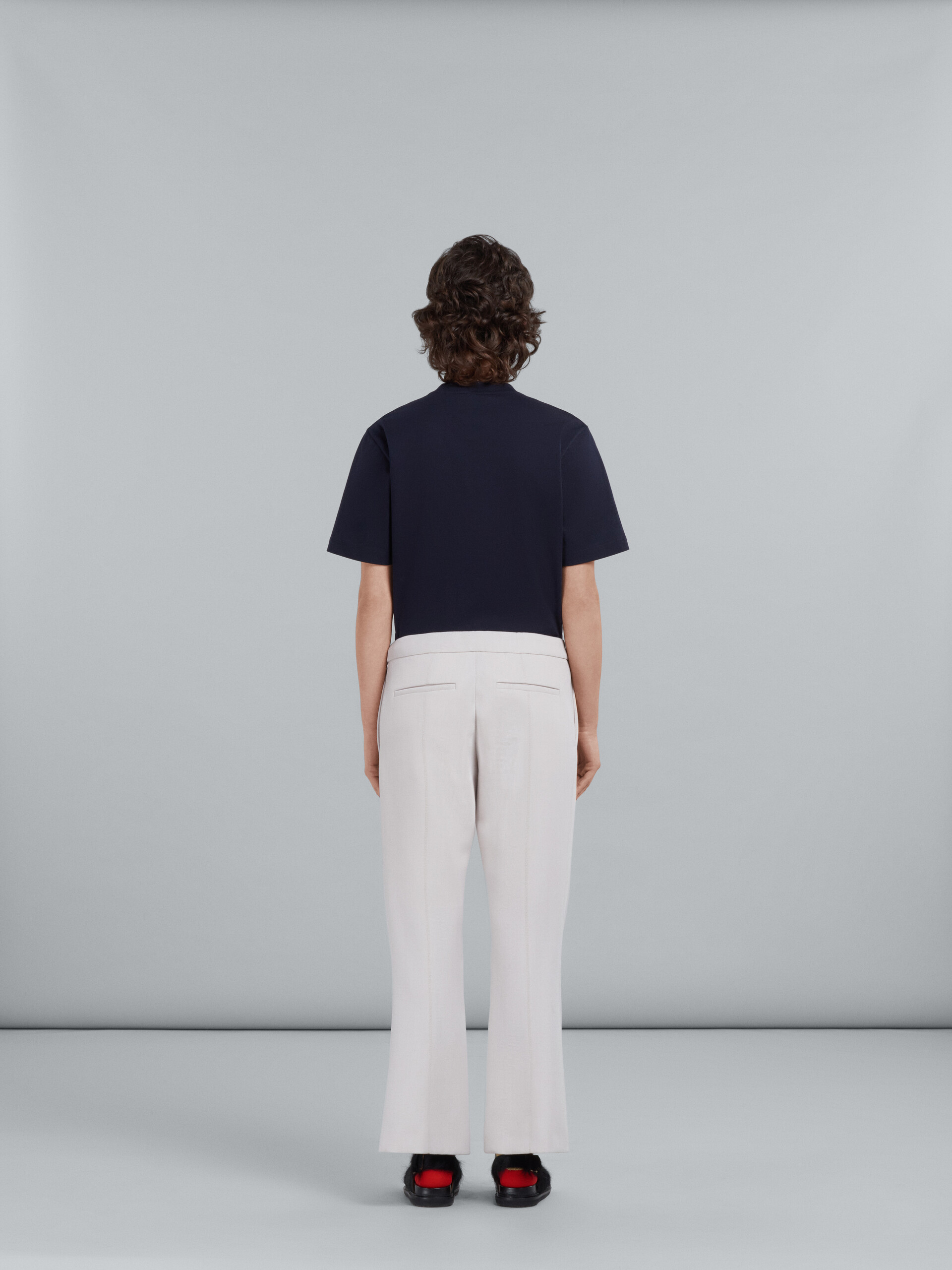 Flared trousers in white cavalry wool - Pants - Image 3