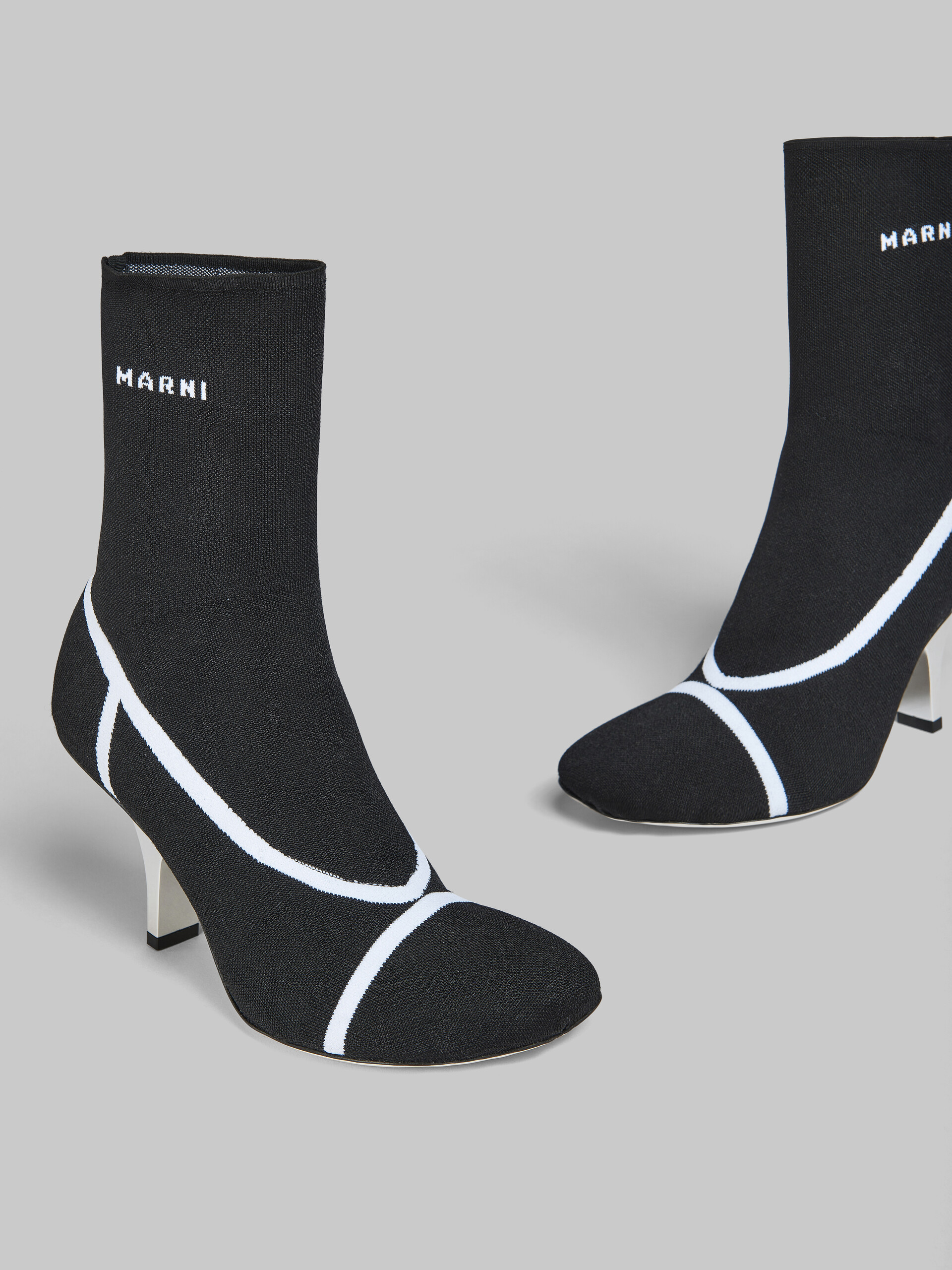 Bottines chaussettes Fancy en maille stretch noire - Bottes - Image 4