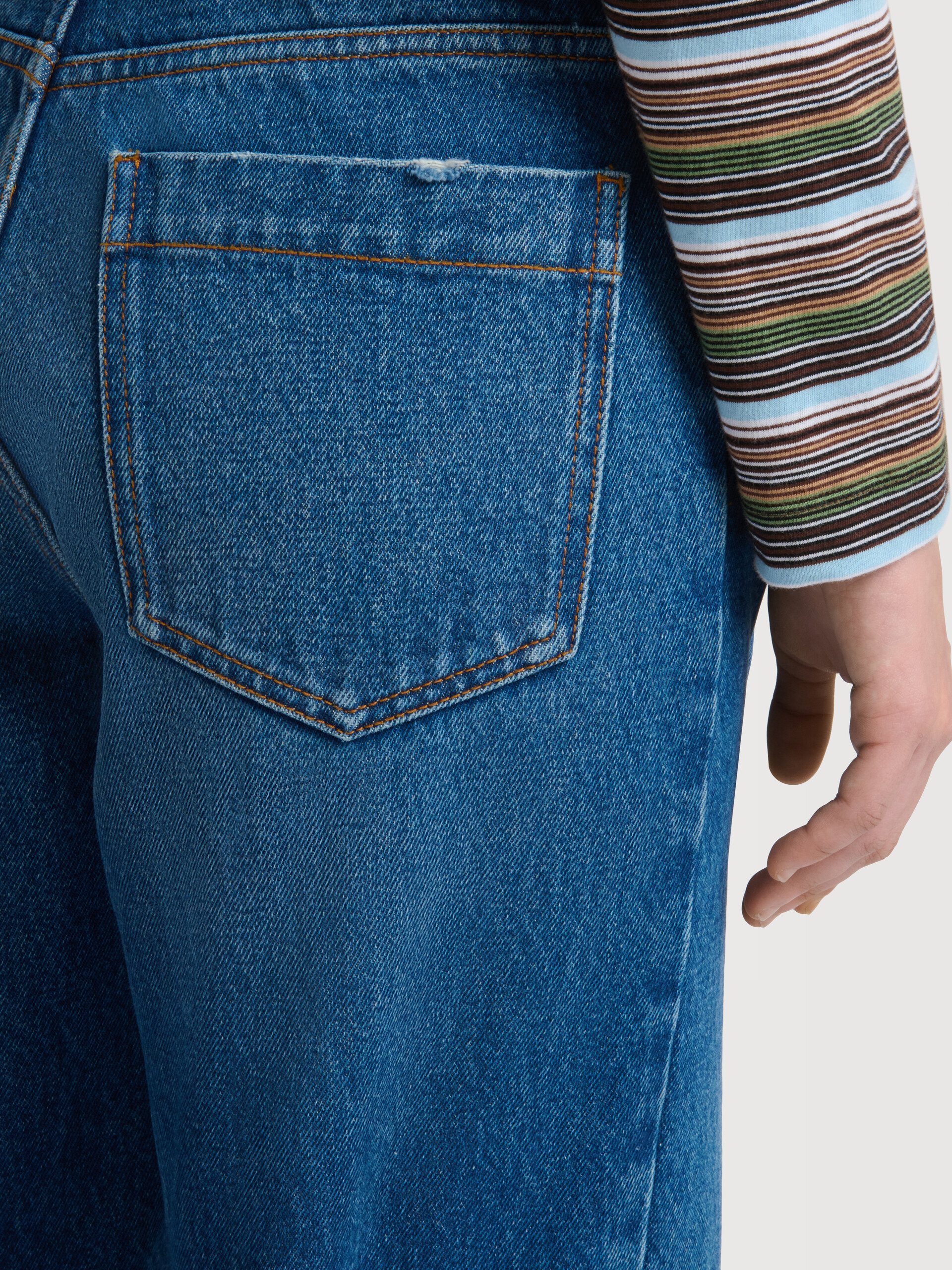 Blue denim straight-leg jeans - Pants - Image 5