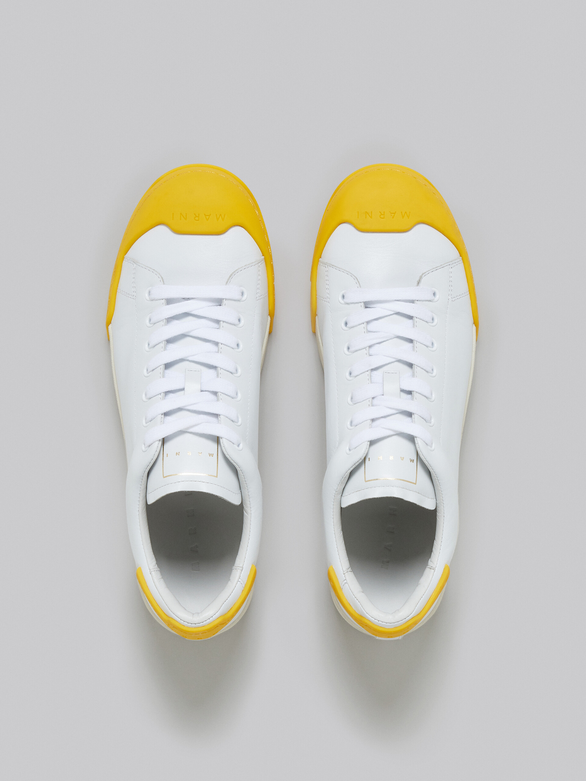 Sneaker Dada Bumper in pelle bianca e gialla - Sneakers - Image 4