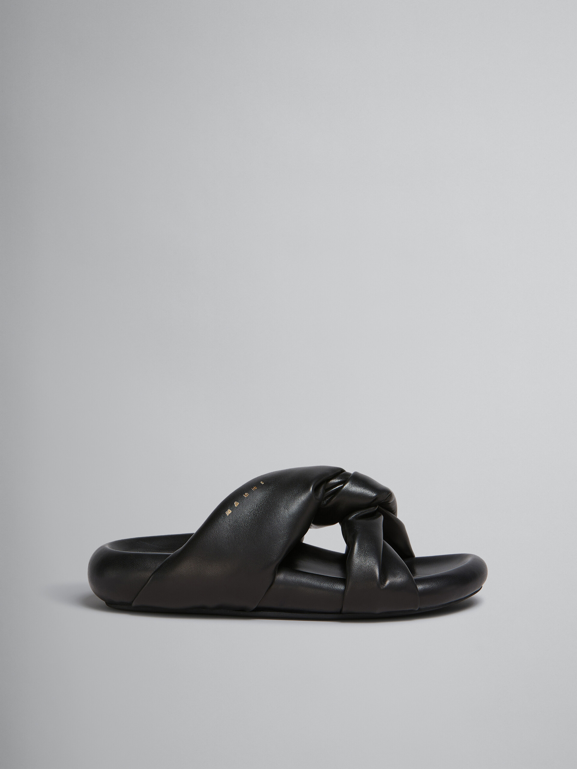 Black twisted leather Bubble sandal - Sandals - Image 1