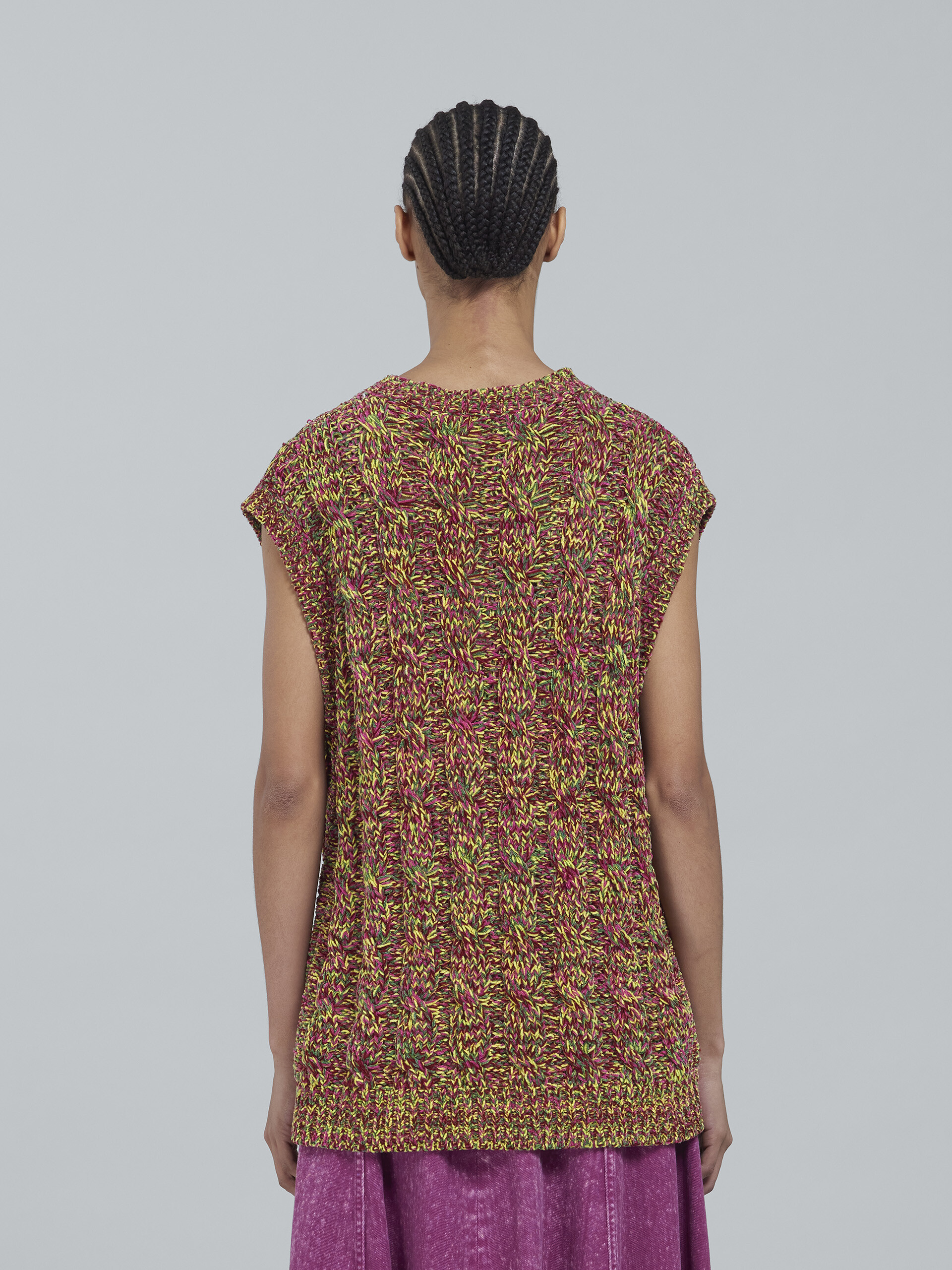 Viscose and cotton chenille vest - Pullovers - Image 3