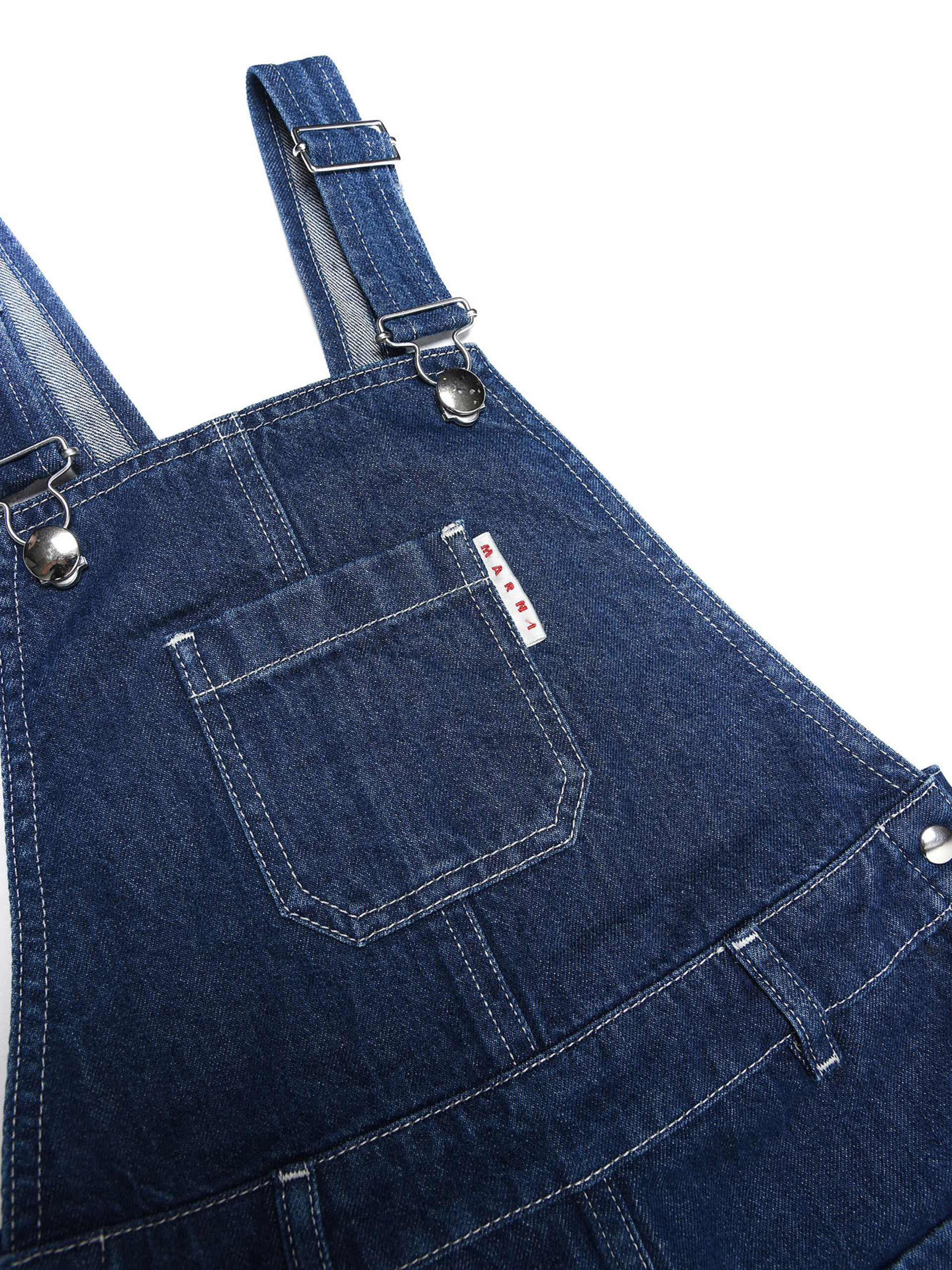 Denim pinafore dress with frayed "M" patch - Dresses - Image 3