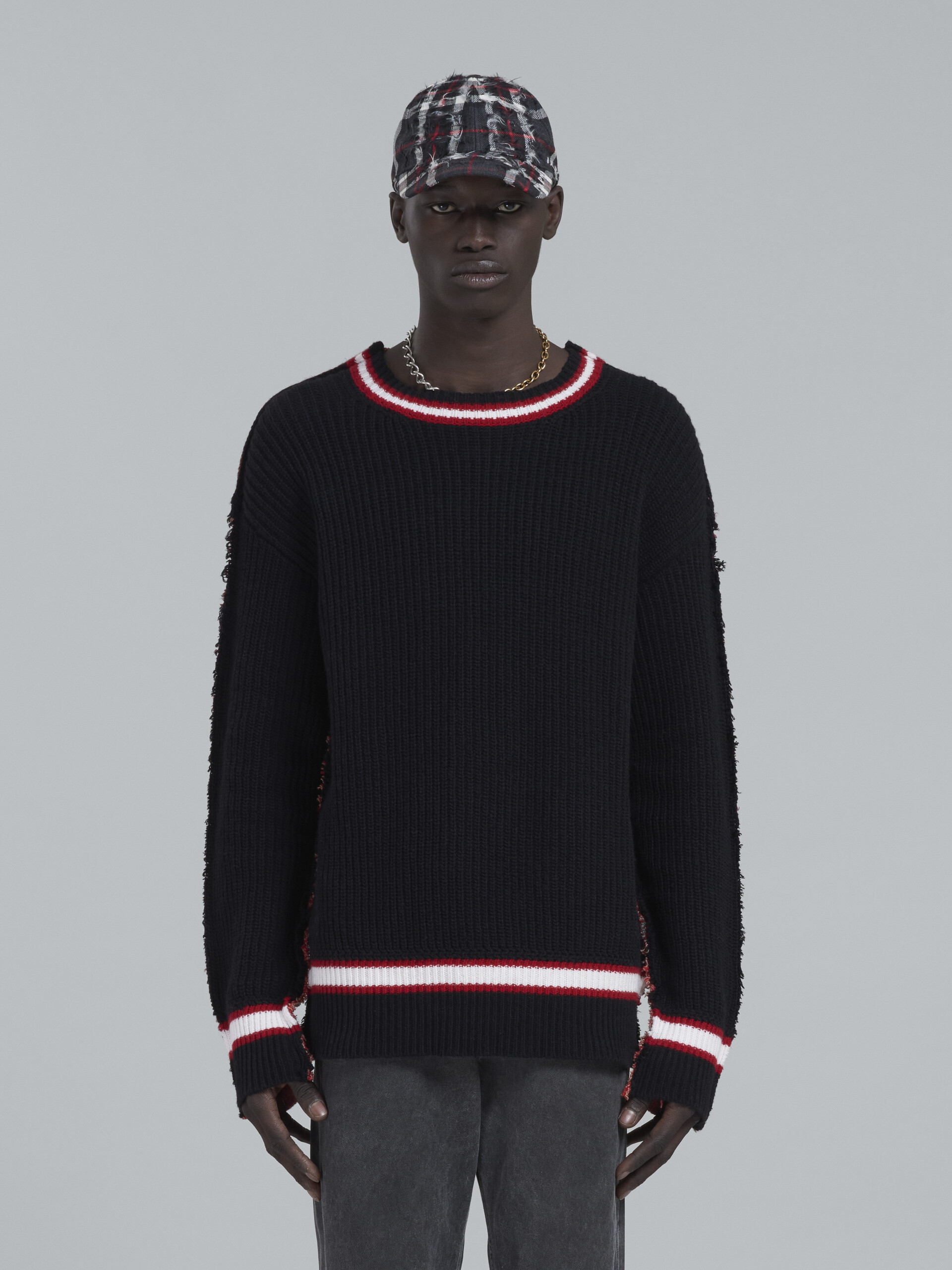 Black knitted crewneck sweater - Pullovers - Image 2