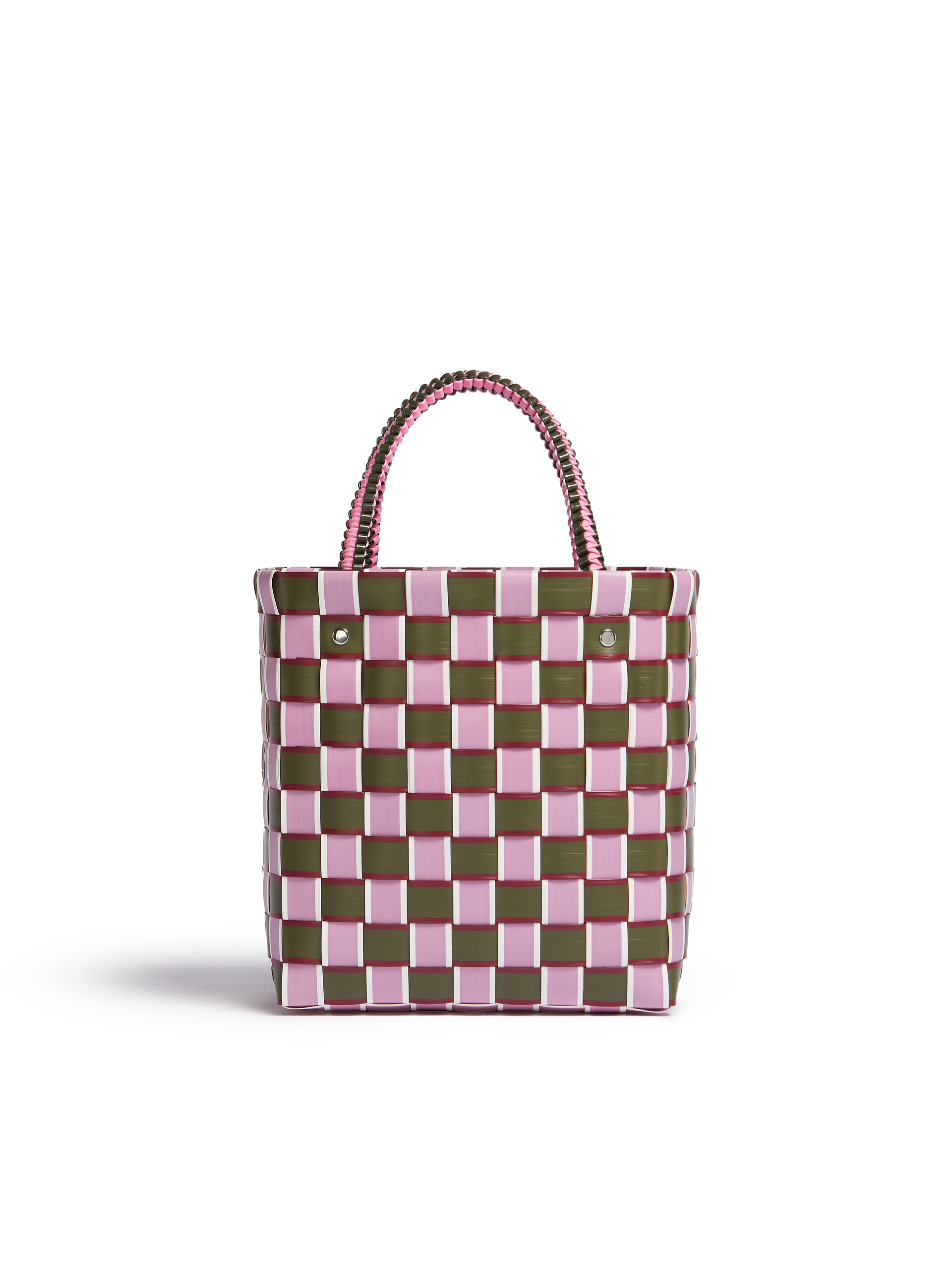 Pink and green MARNI MARKET TAPE BASKET bag - Shopping Bags - Image 3