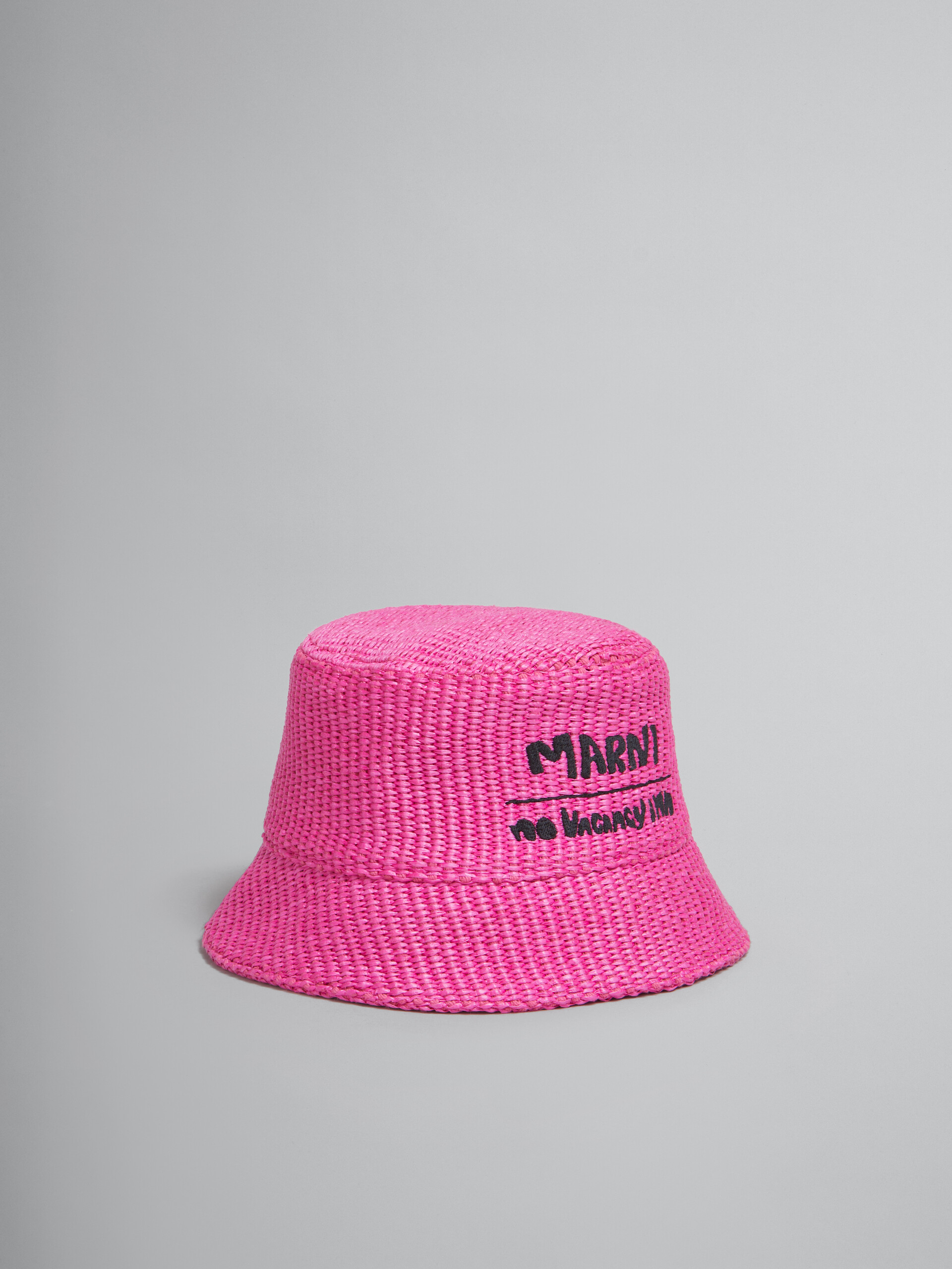 Marni x No Vacancy Inn - Fuchsia hat in raffia fabric - Hats - Image 1