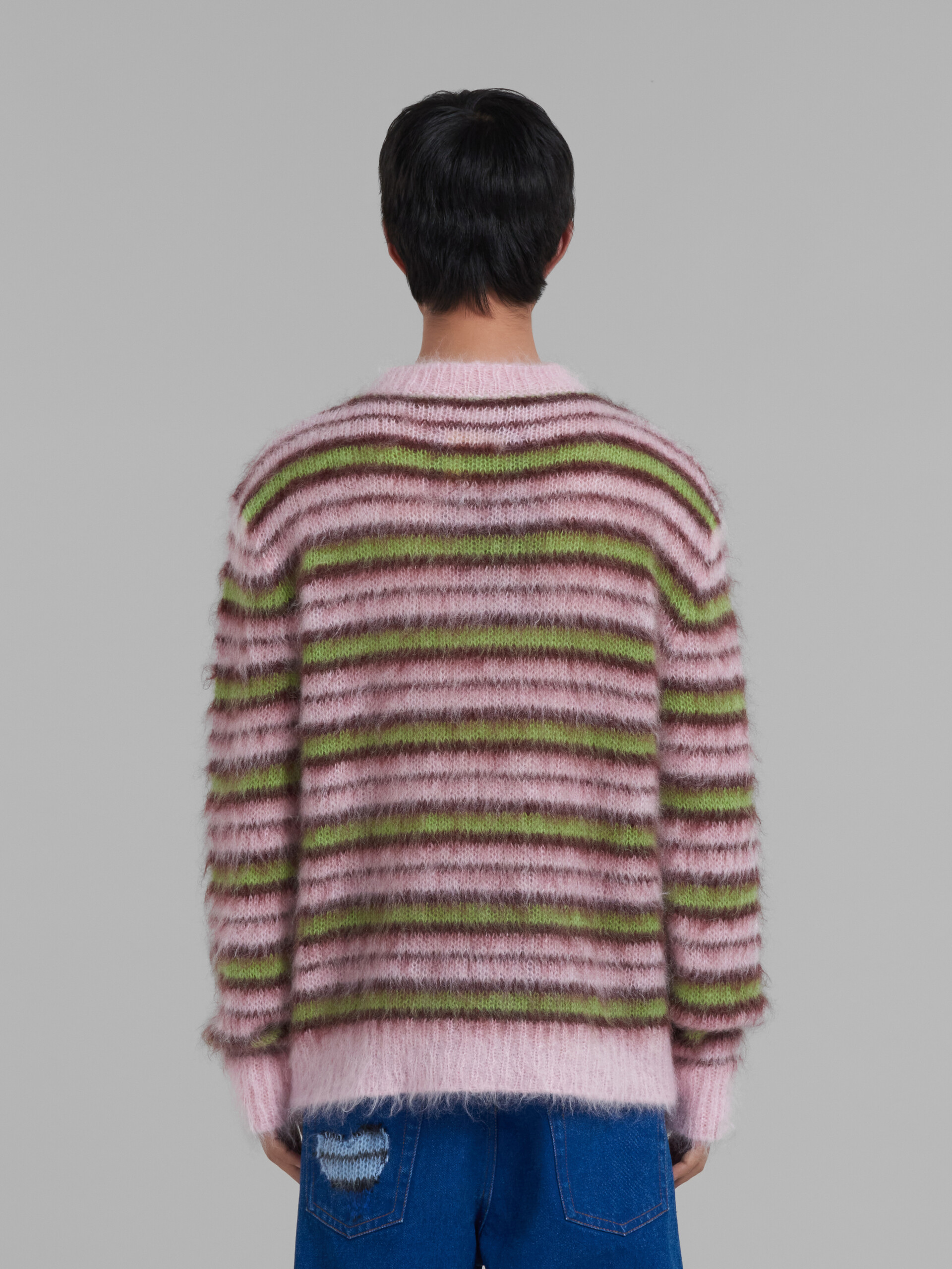Turquoise striped mohair sweater - Pullovers - Image 3