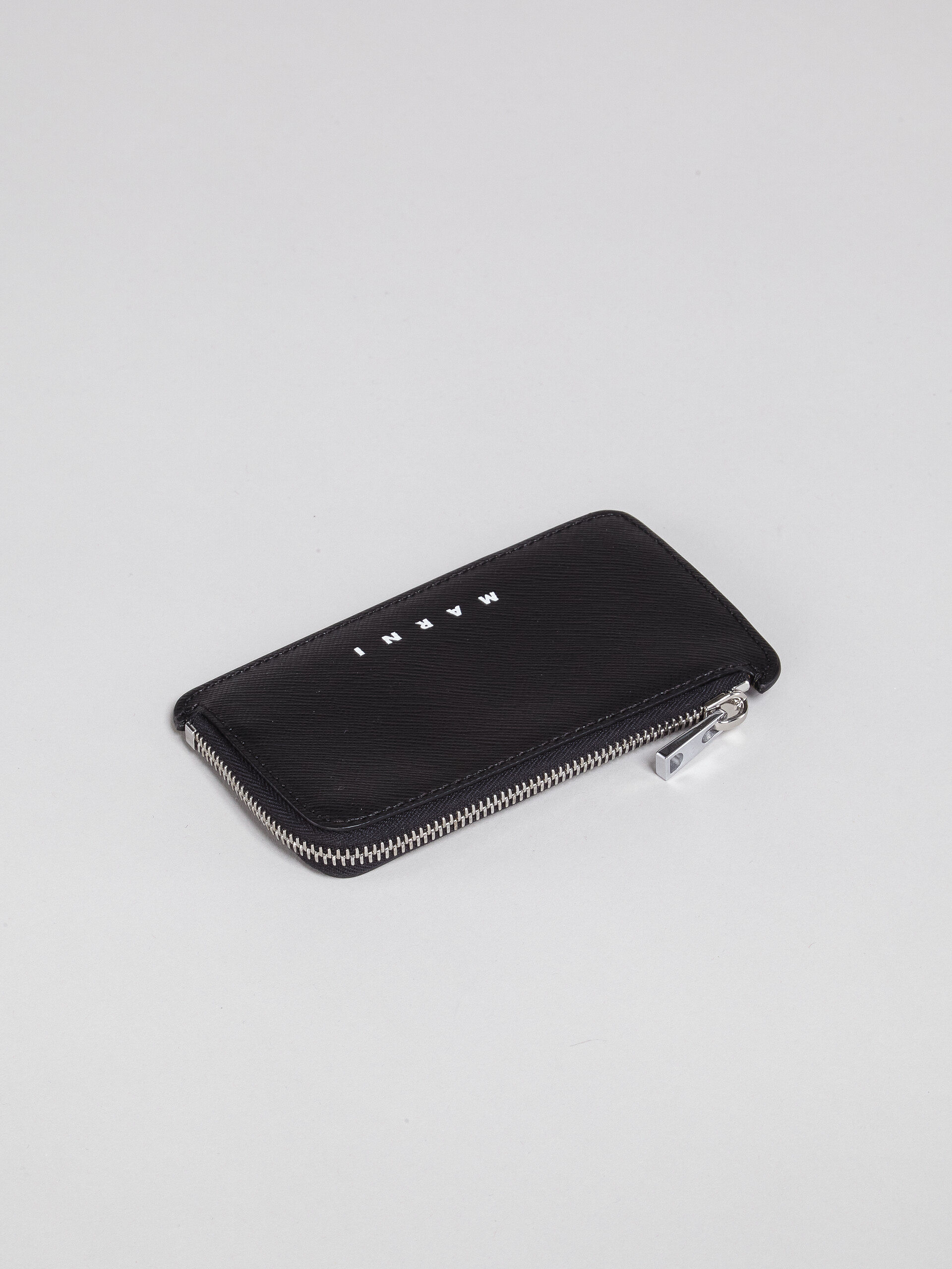Black saffiano leather zip-around card case - Wallets - Image 5