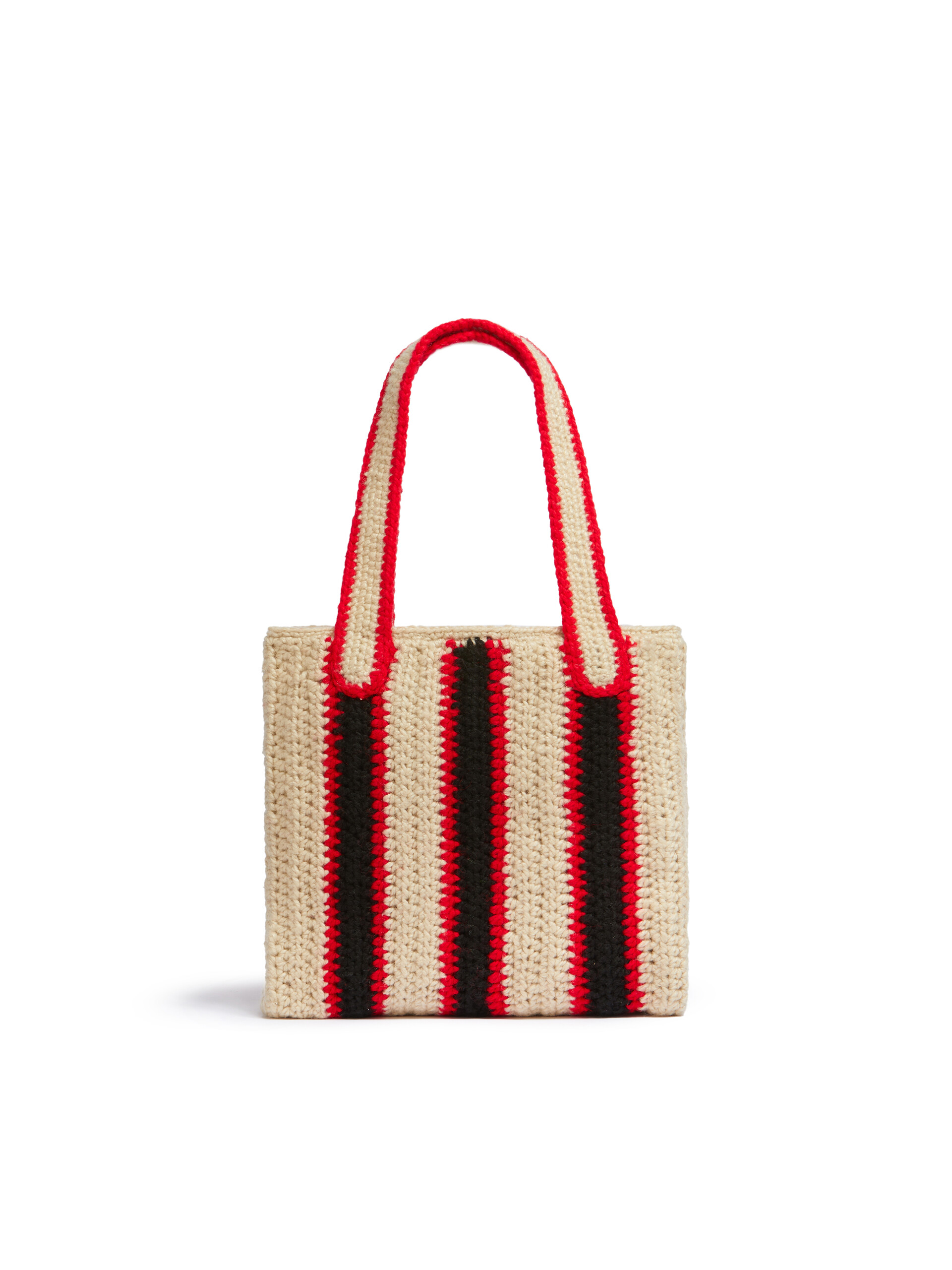 ストライプ ブルー&レッド クロシェ製 MARNI MARKET ショッピングバッグ - ショッピングバッグ - Image 3