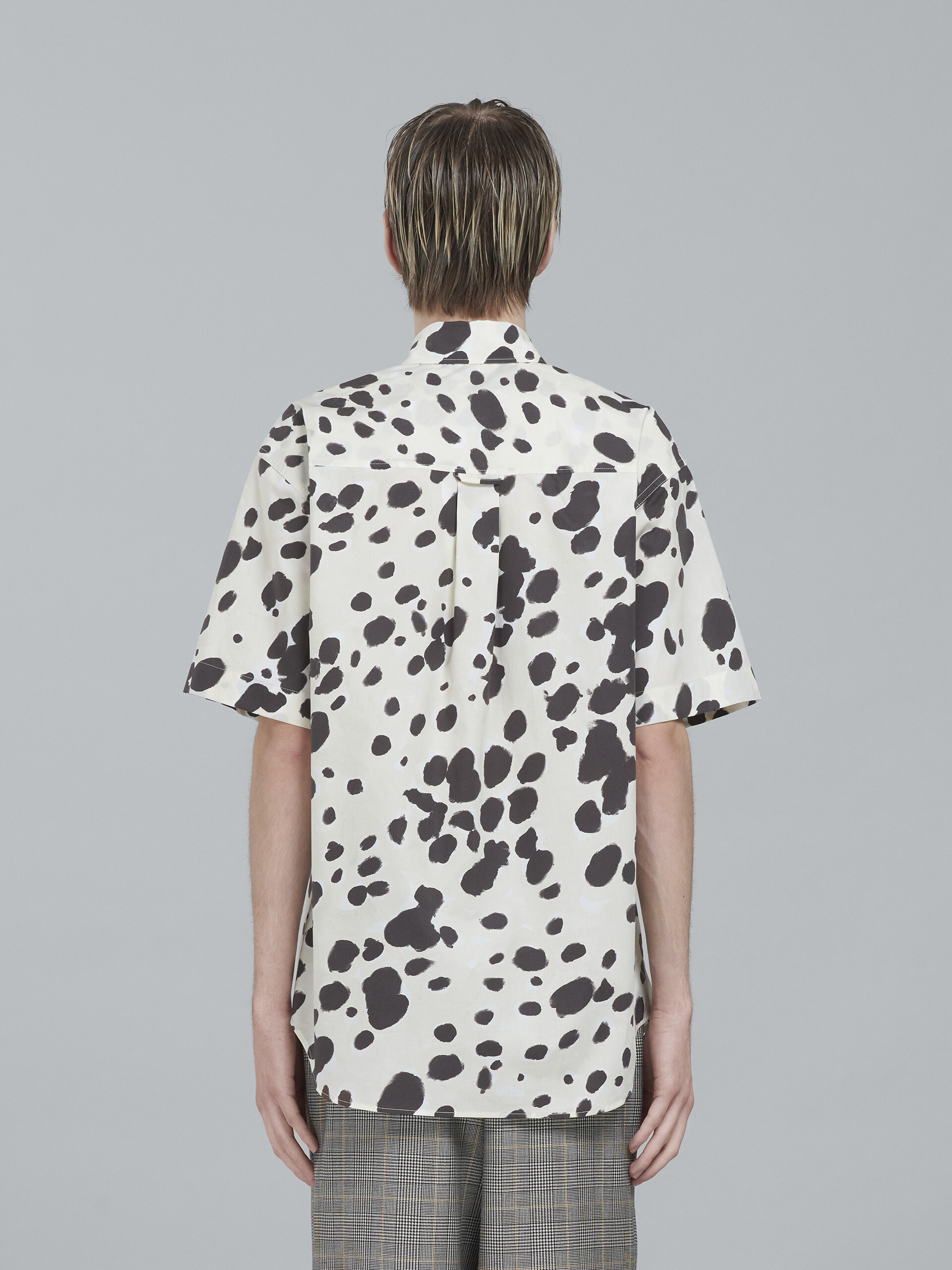 White Pop Dots print poplin shirt - Shirts - Image 3