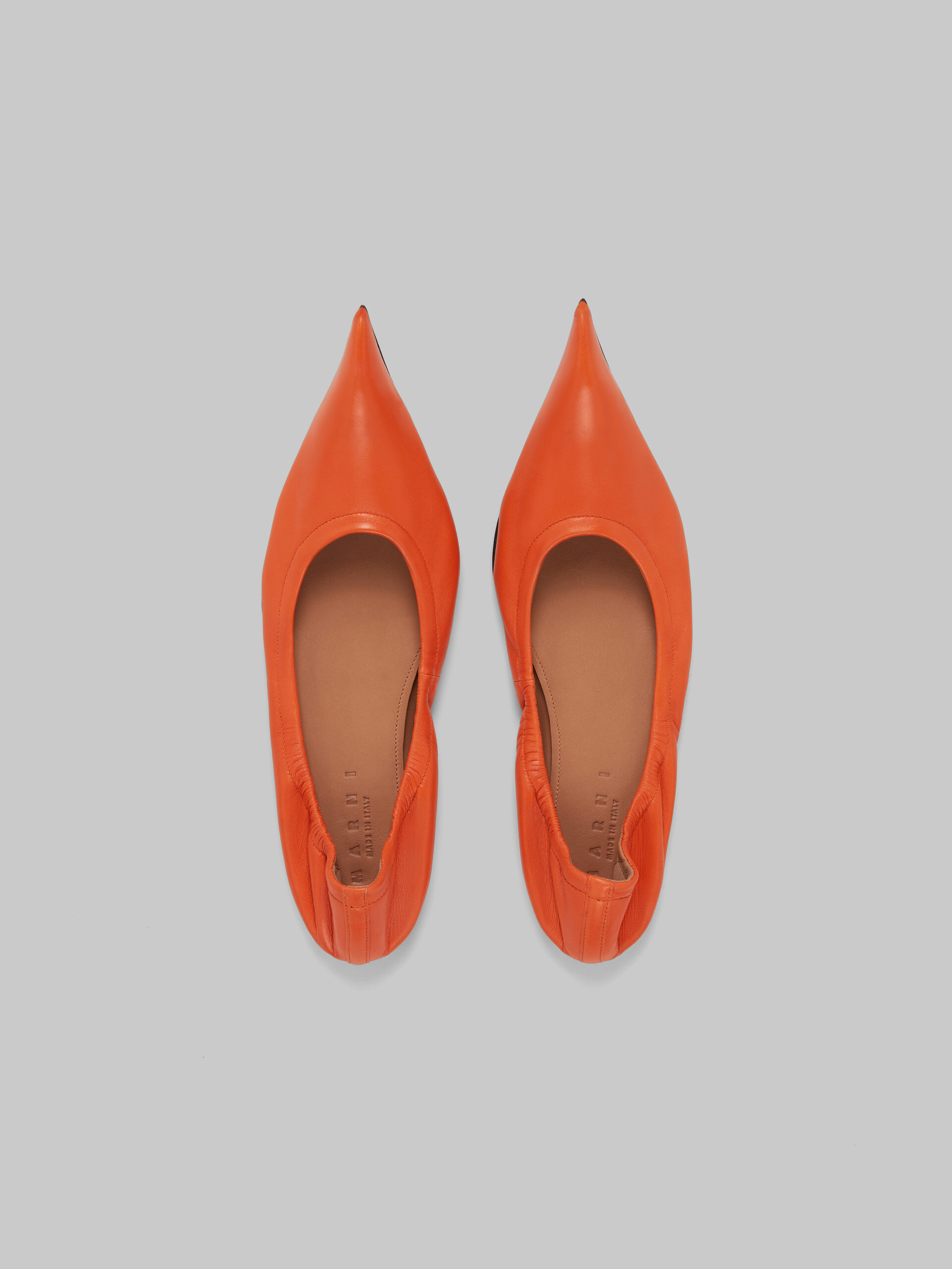 Orange nappa pointed-toe ballet flats - Ballet Shoes - Image 4