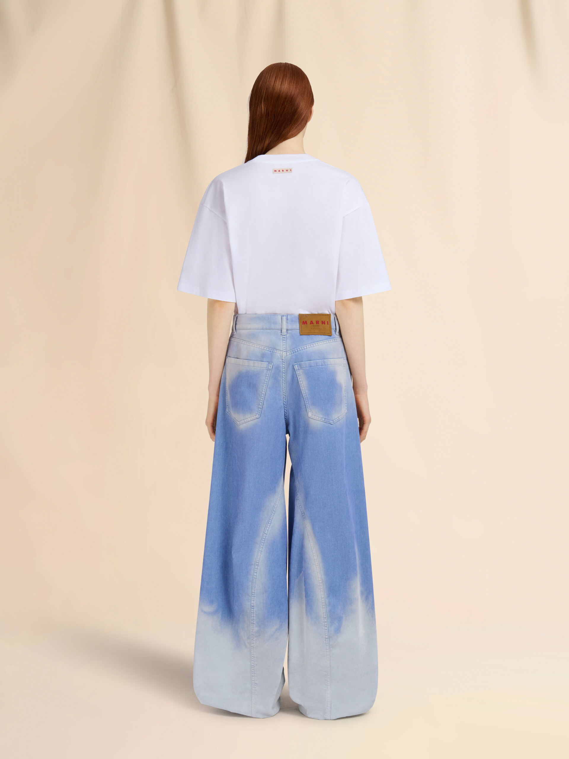 Blue flocked denim twisted jeans - Pants - Image 3